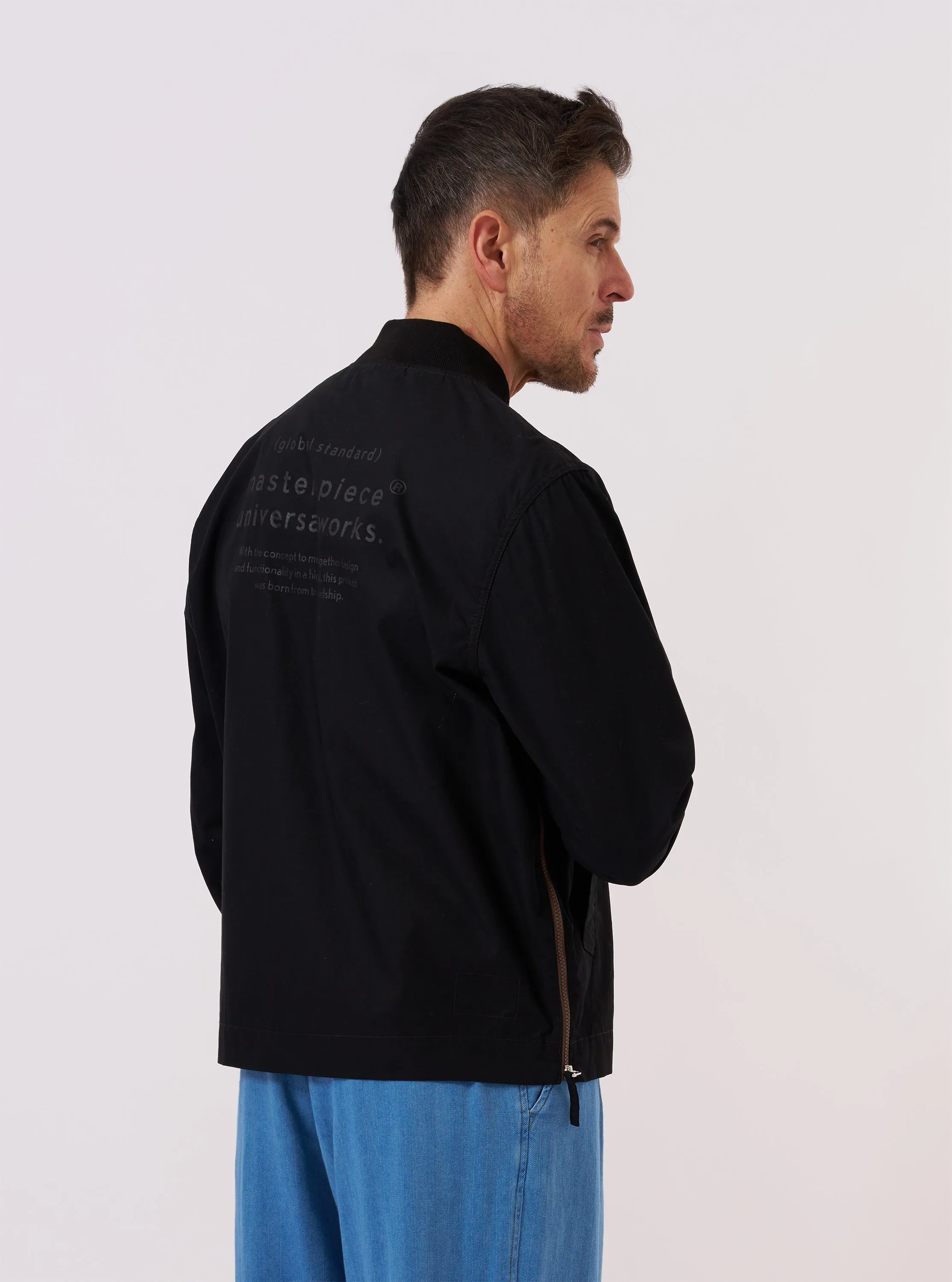 master-piece x Universal Works Black Peached Poplin Newark Jacket sold by Universal Works product image thumbnail 3