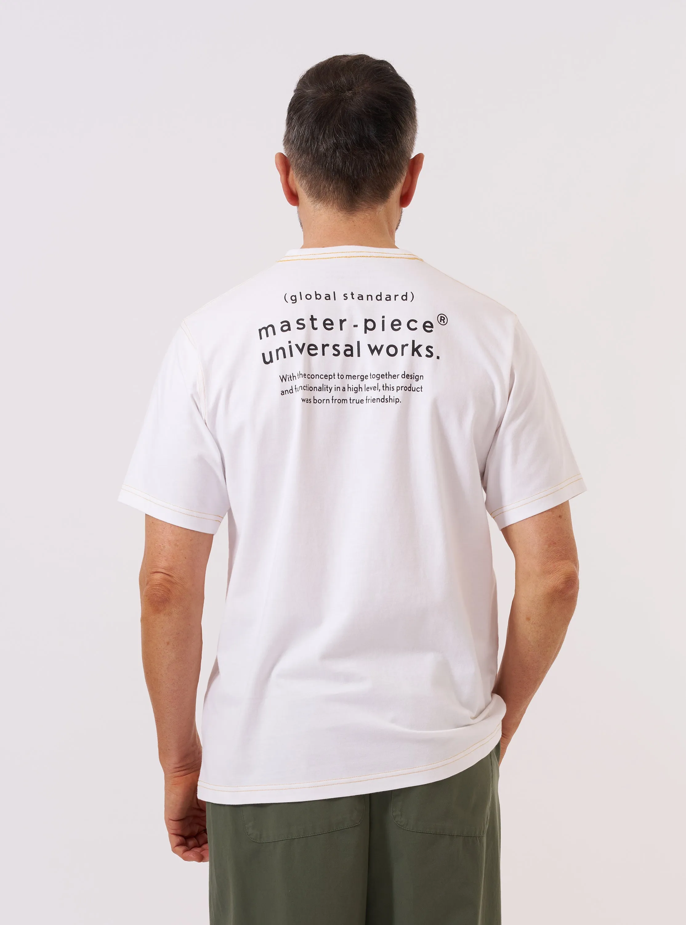 master-piece x Universal Works White Single Jersey Print Tee sold by Universal Works product image thumbnail 3