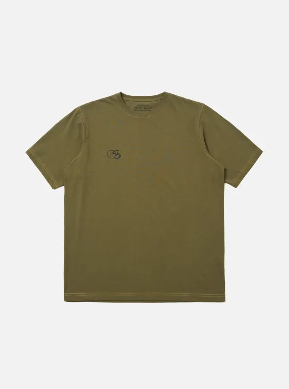 master-piece x Universal Works Olive Single Jersey Print Tee made by Universal Works