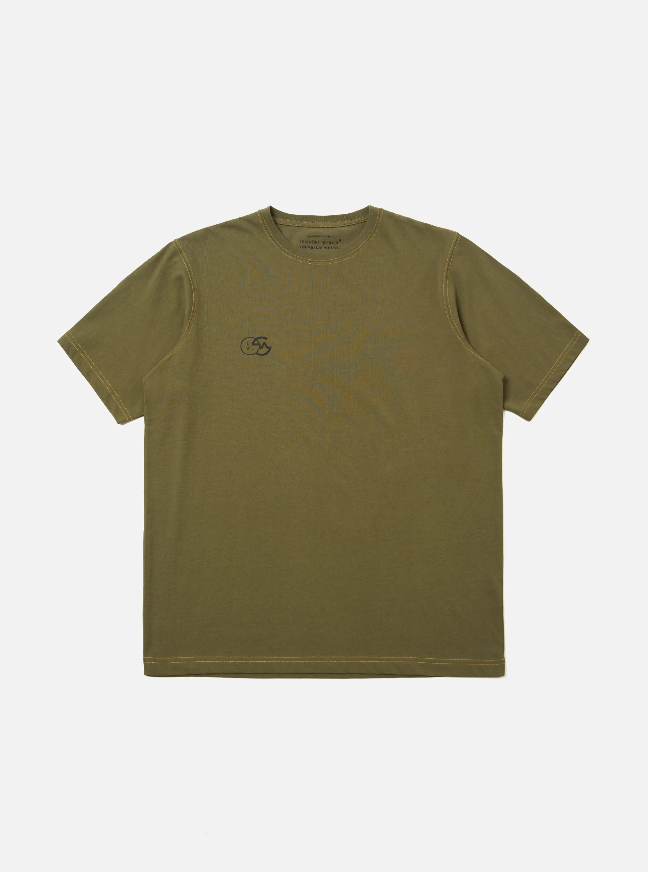 master-piece x Universal Works Olive Single Jersey Print Tee sold by Universal Works