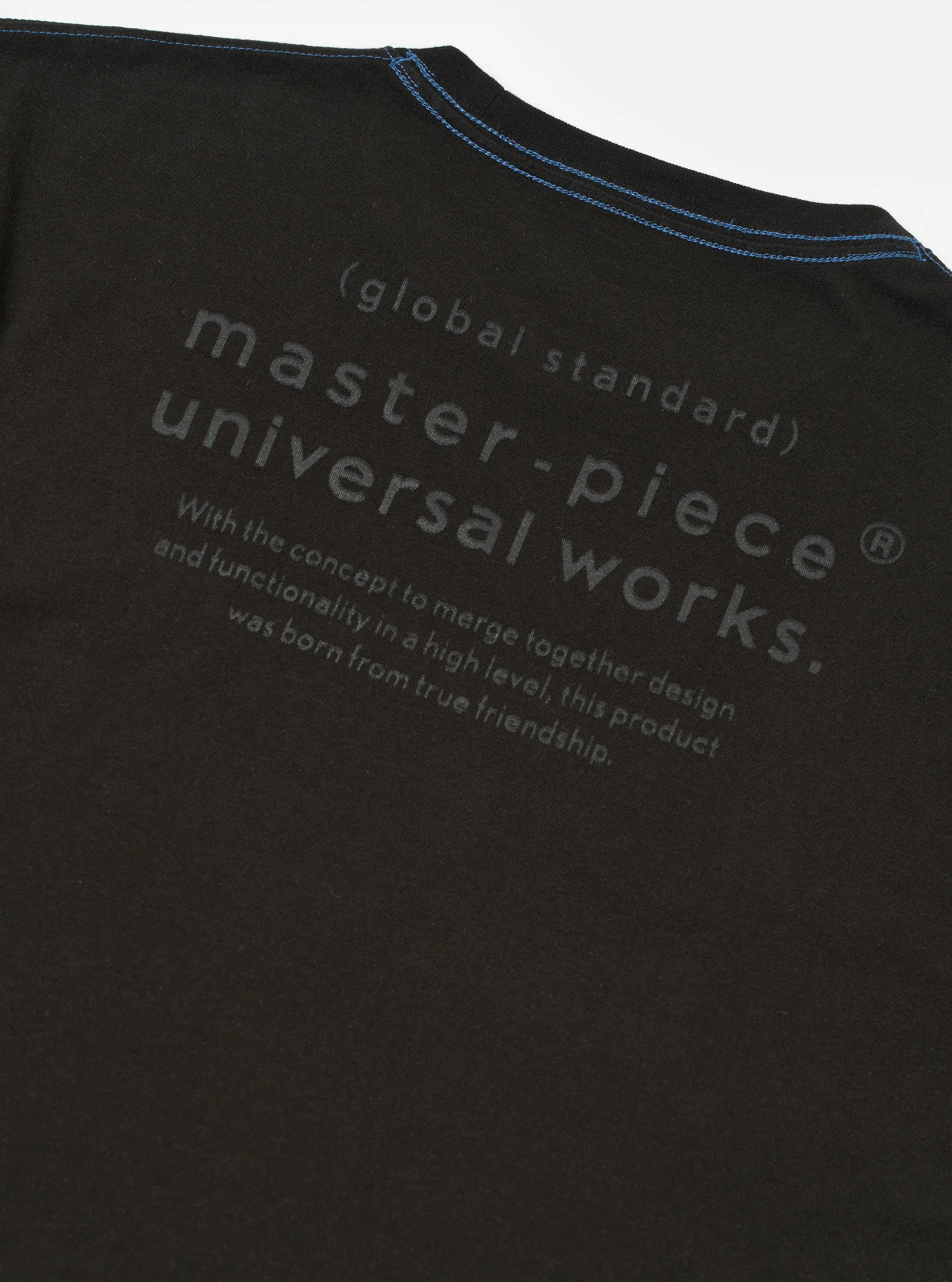 master-piece x Universal Works Black Single Jersey Print Tee sold by Universal Works product image thumbnail 5