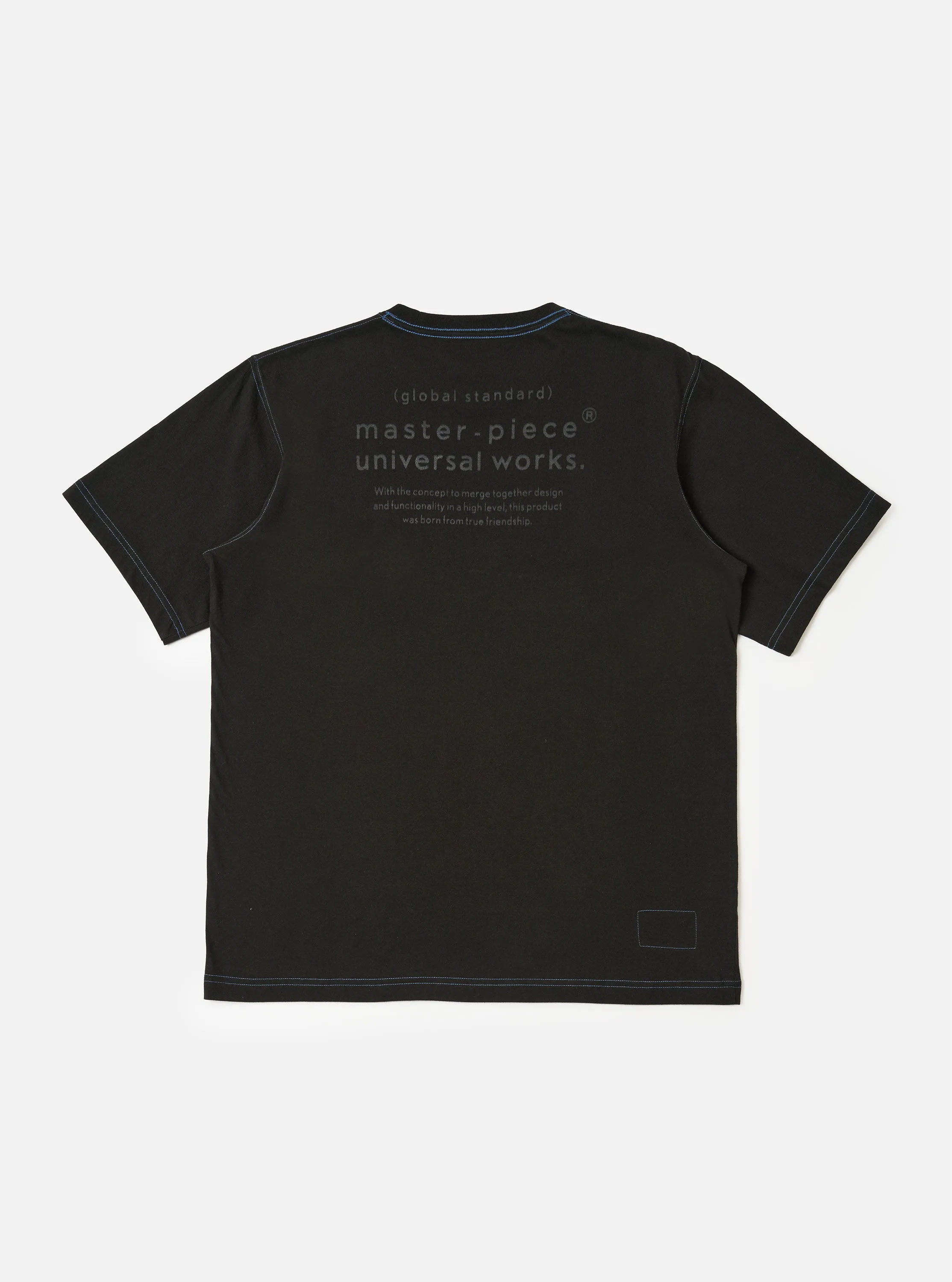 master-piece x Universal Works Black Single Jersey Print Tee sold by Universal Works product image thumbnail 3