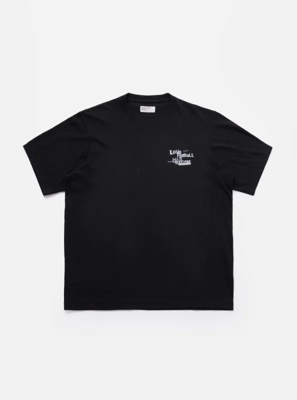 Black Love Football Jersey Print Tee made by Universal Works