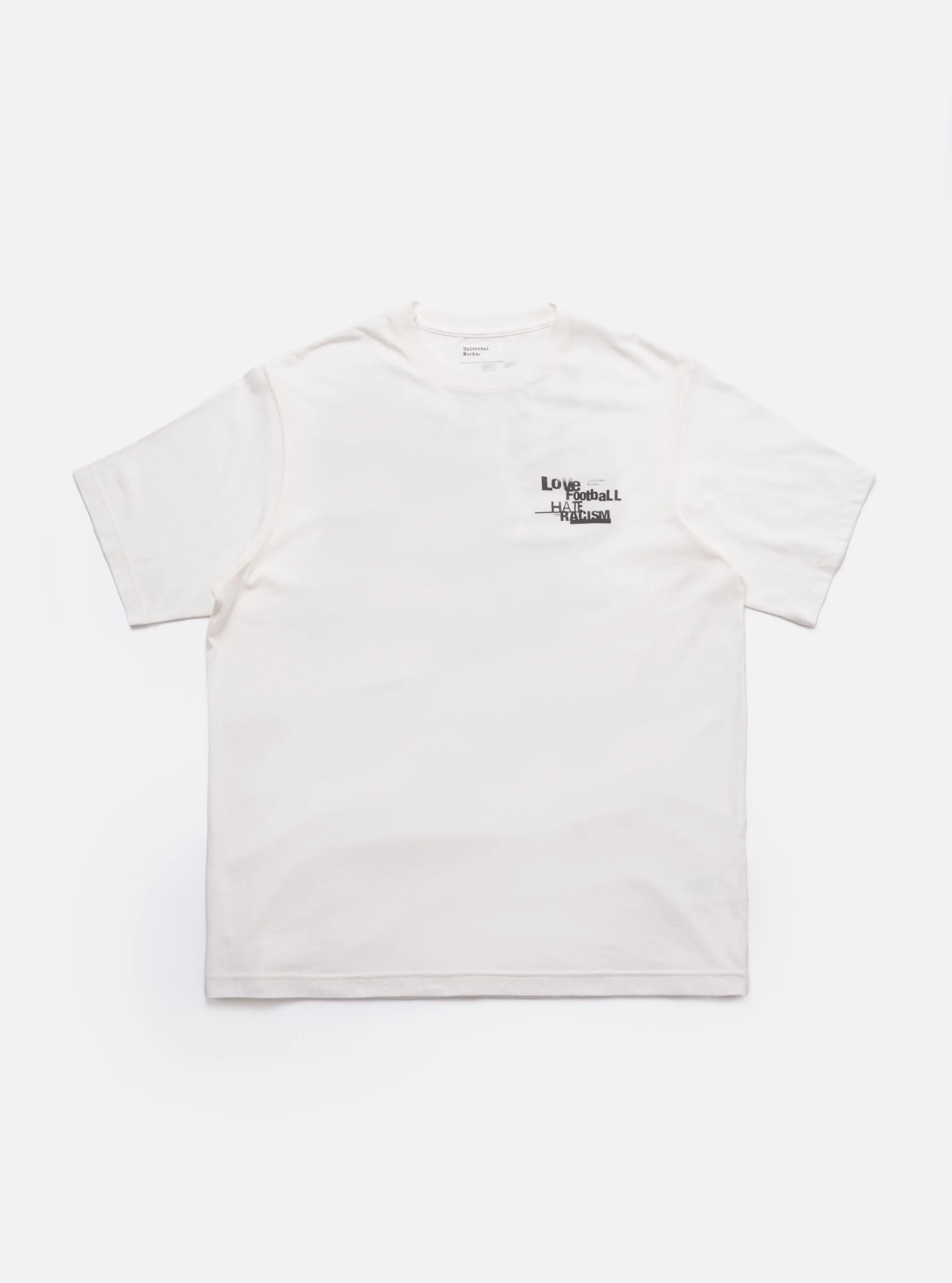 Ecru Love Football Jersey Print Tee sold by Universal Works