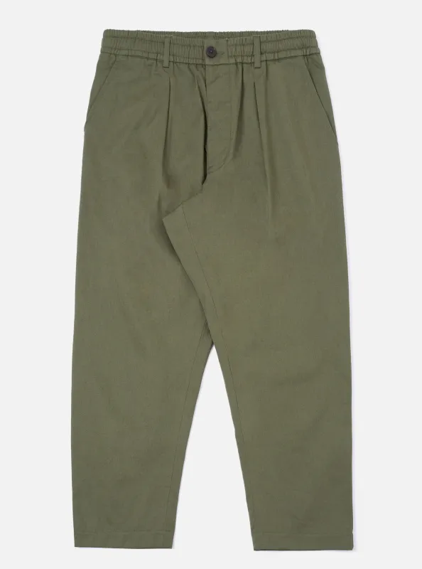 Light Olive Twill Oxford Pant made by Universal Works