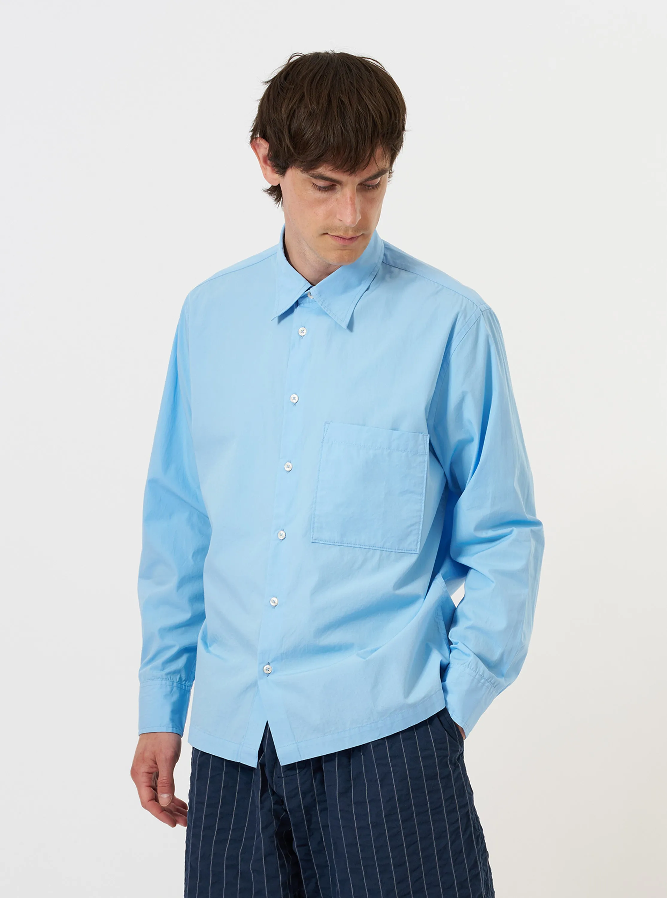 Pale Blue Broadcloth Lucky Shirt sold by Universal Works product image thumbnail 2