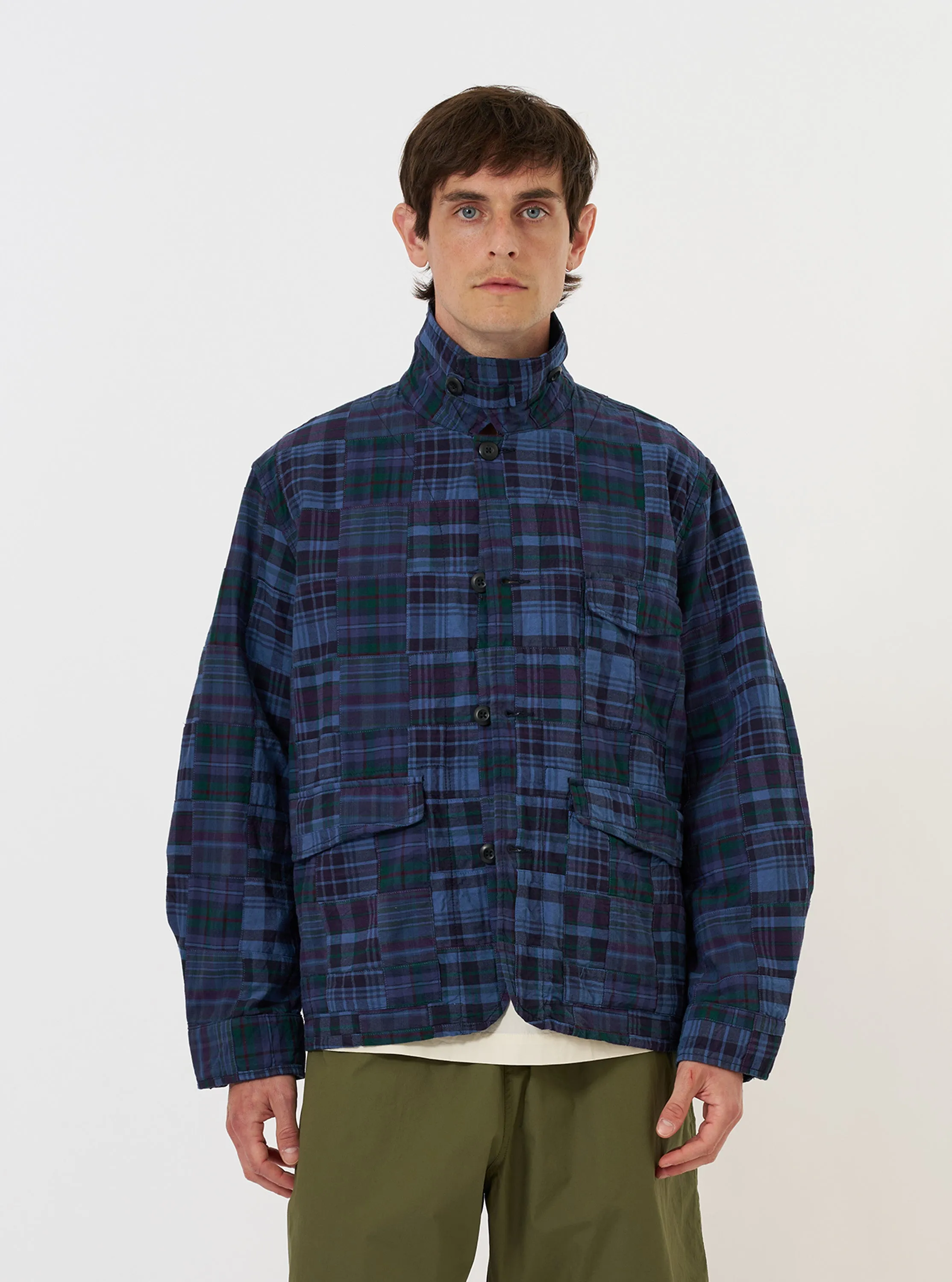 Navy Madras Patchwork Duty Jacket sold by Universal Works product image thumbnail 2