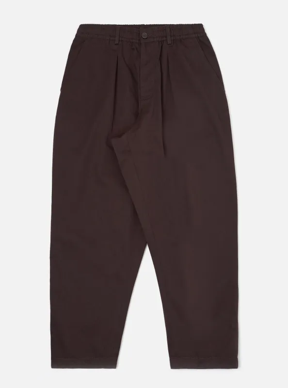 Brown Twill Pleated Track Pant made by Universal Works