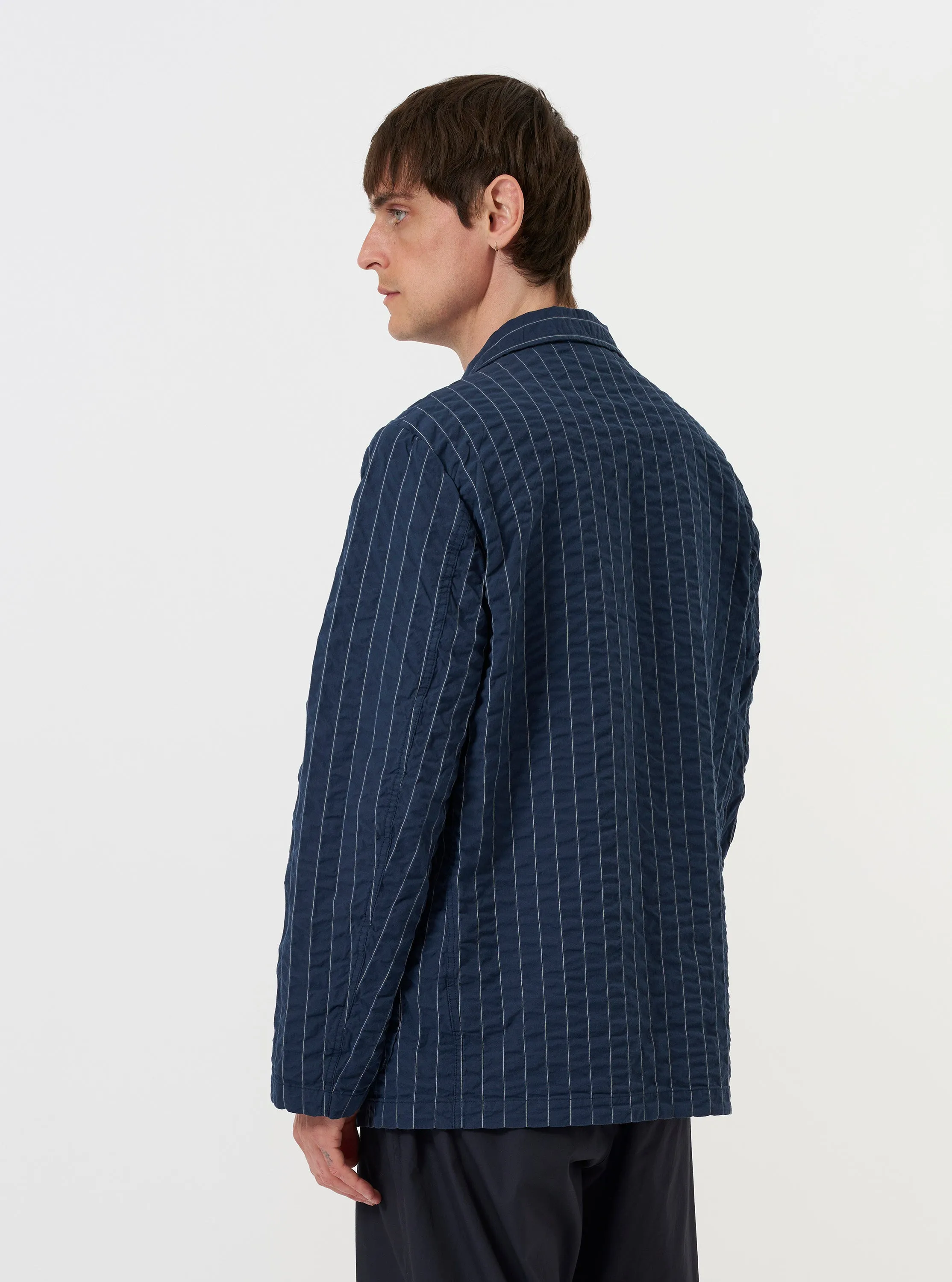 Navy Chester Stripe Two Button Jacket sold by Universal Works product image thumbnail 3