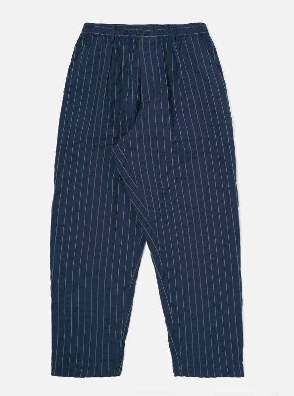 Navy Chester Stripe Oxford Pant made by Universal Works