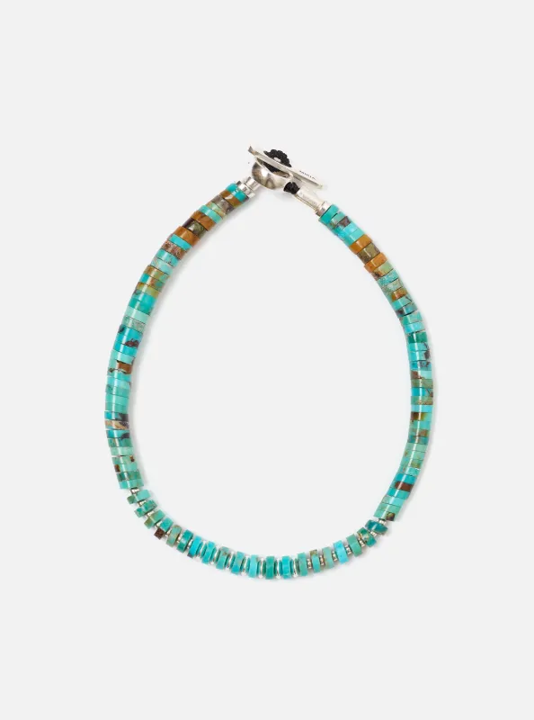 Mikia Turquoise/Silver Heishi Bracelet made by Universal Works