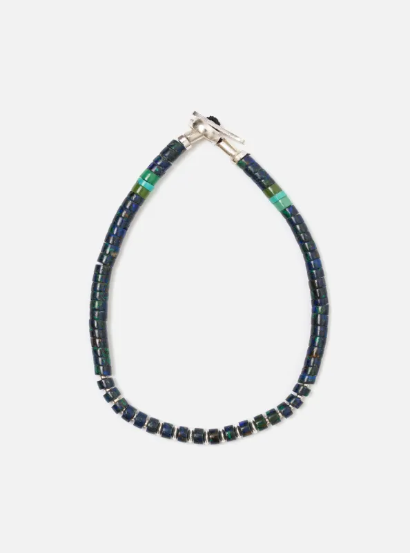 Mikia Azurite Silver Heishi Bracelet made by Universal Works