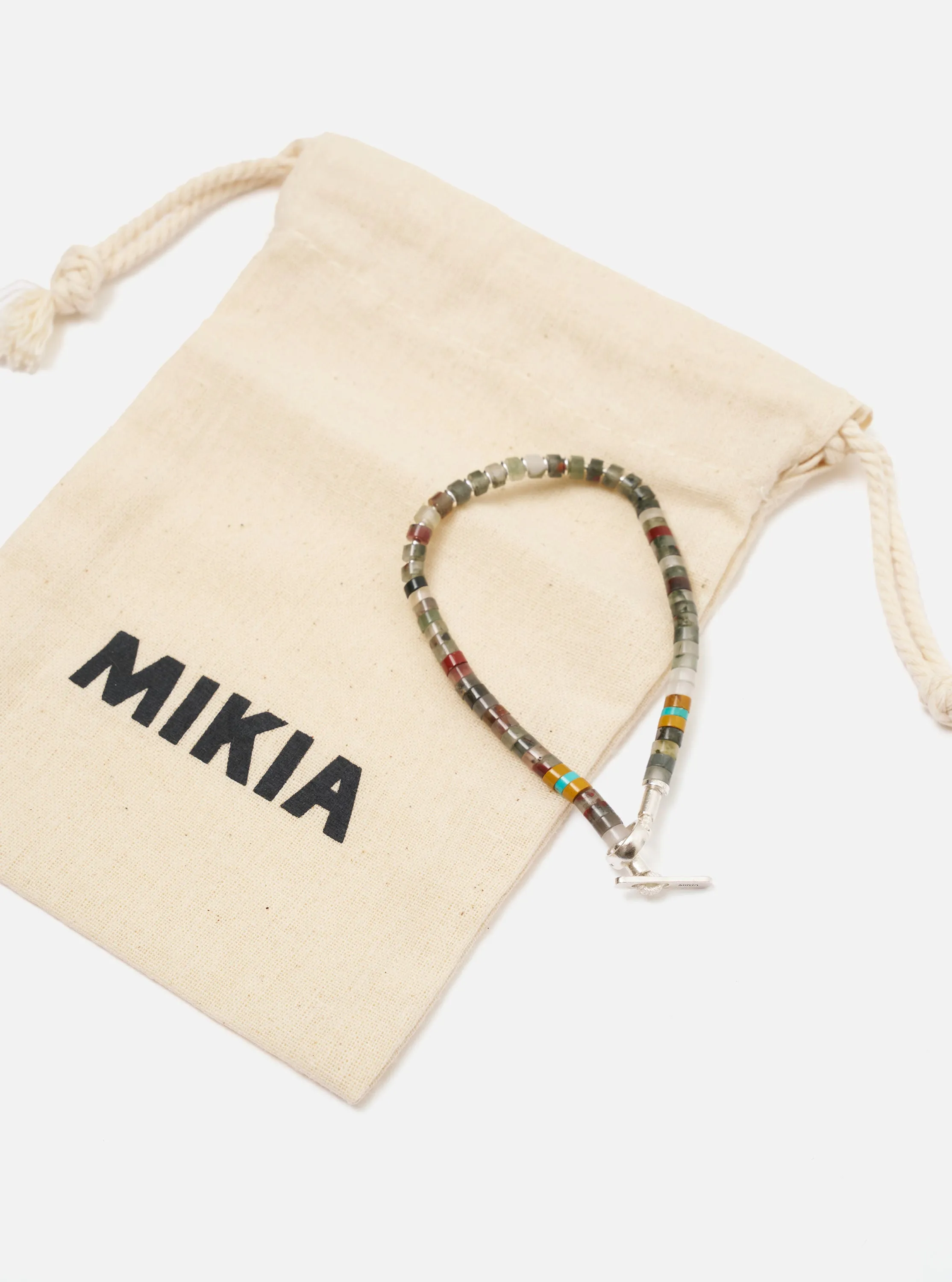 Mikia African Bloodstone Silver Heishi Bracelet sold by Universal Works product image thumbnail 3