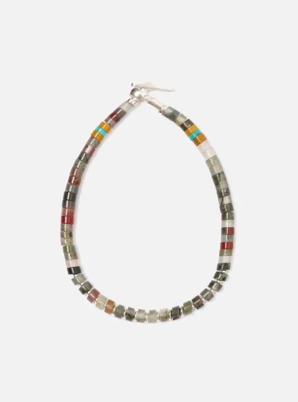 Mikia African Bloodstone Silver Heishi Bracelet made by Universal Works