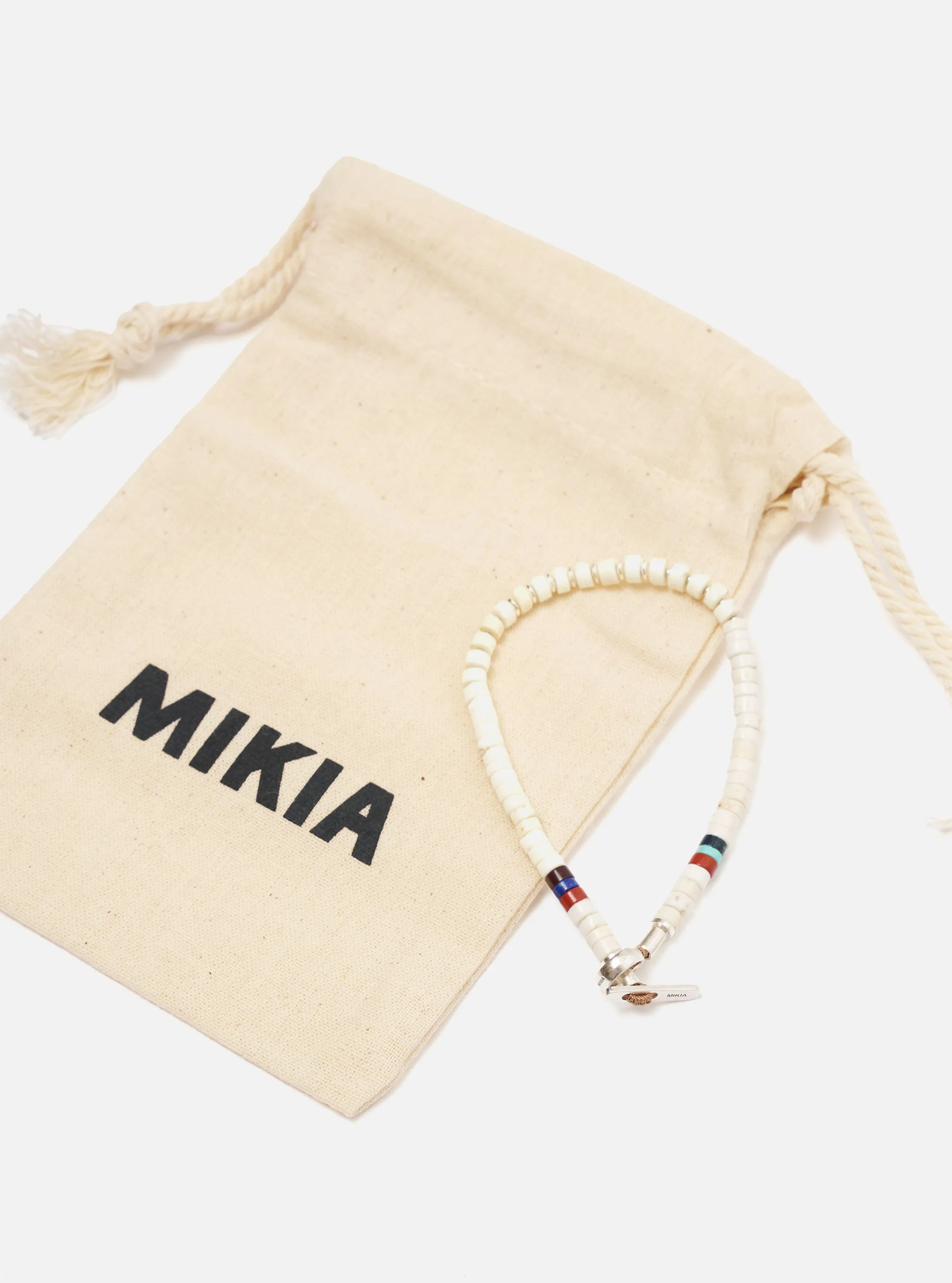 Mikia Magnesite Silver Heishi Bracelet sold by Universal Works product image thumbnail 3