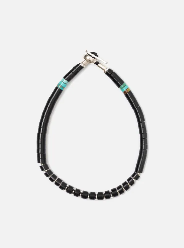 Mikia Jet Silver Heishi Bracelet made by Universal Works