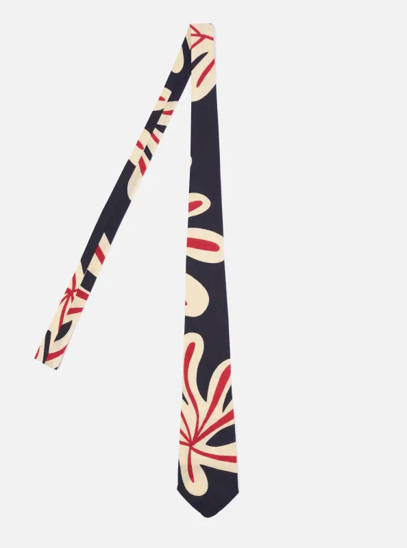 Black Baja Print Tie made by Universal Works