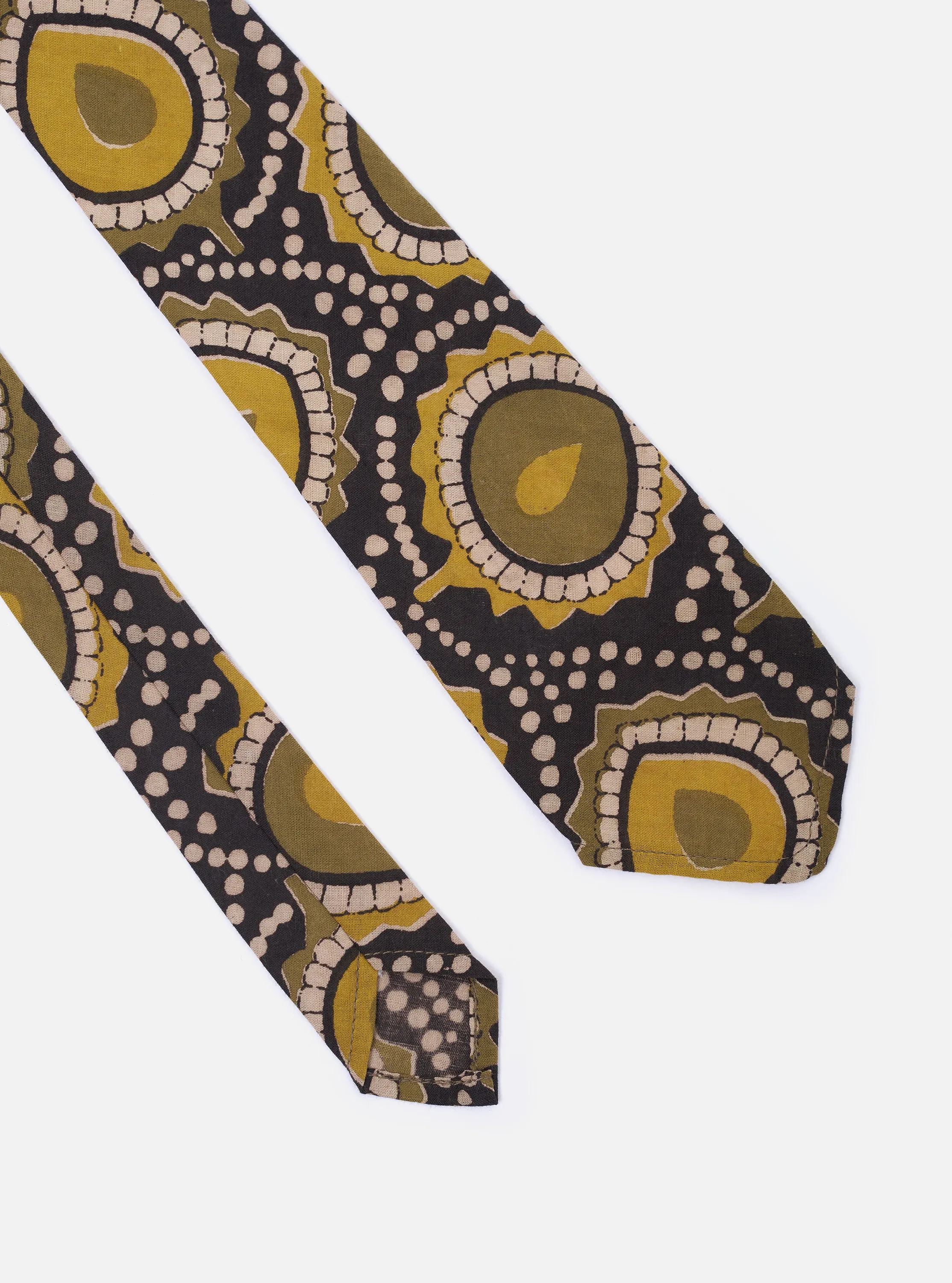 Olive Cape Block Print Tie sold by Universal Works product image thumbnail 3