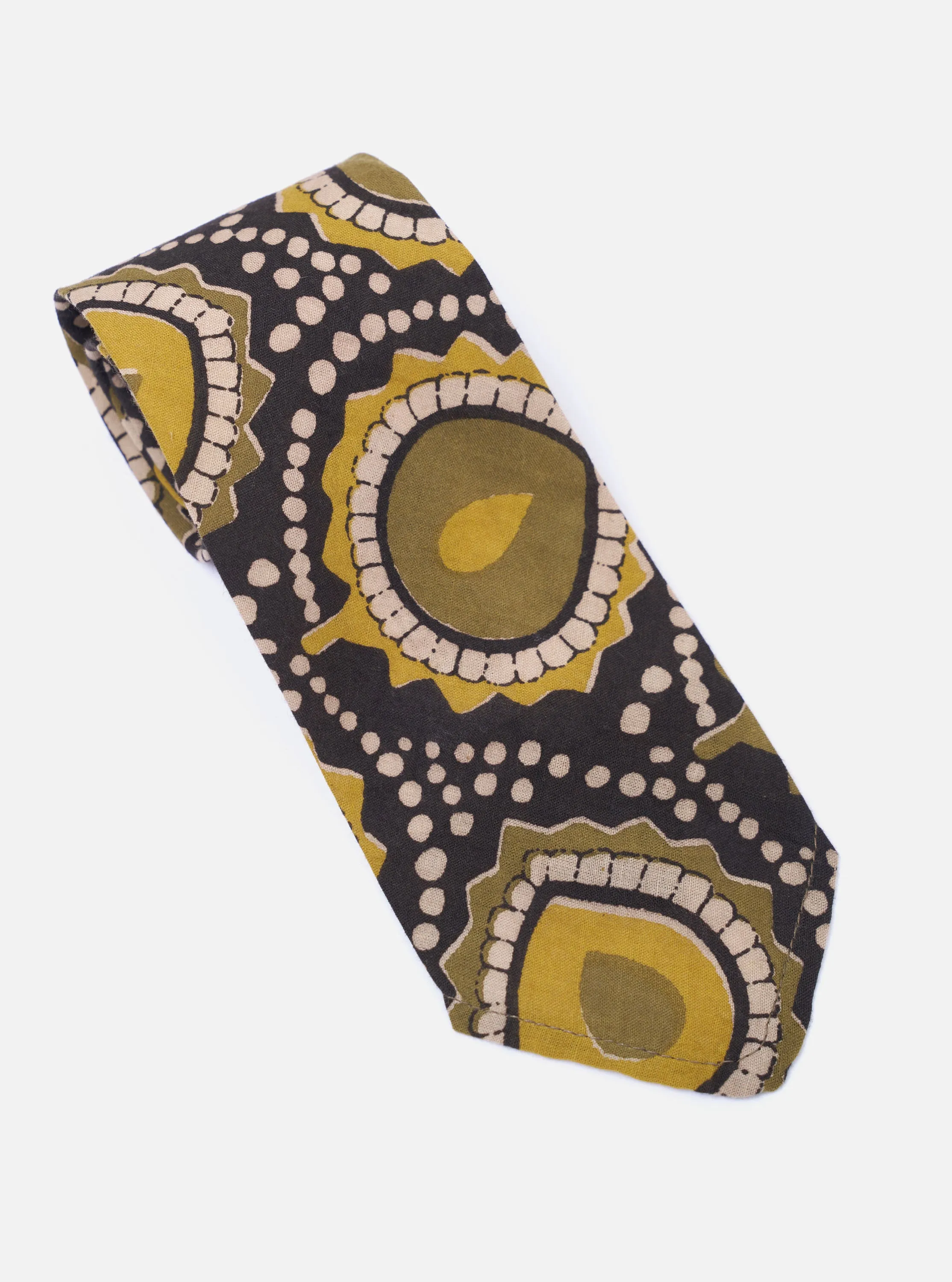 Olive Cape Block Print Tie sold by Universal Works product image thumbnail 2