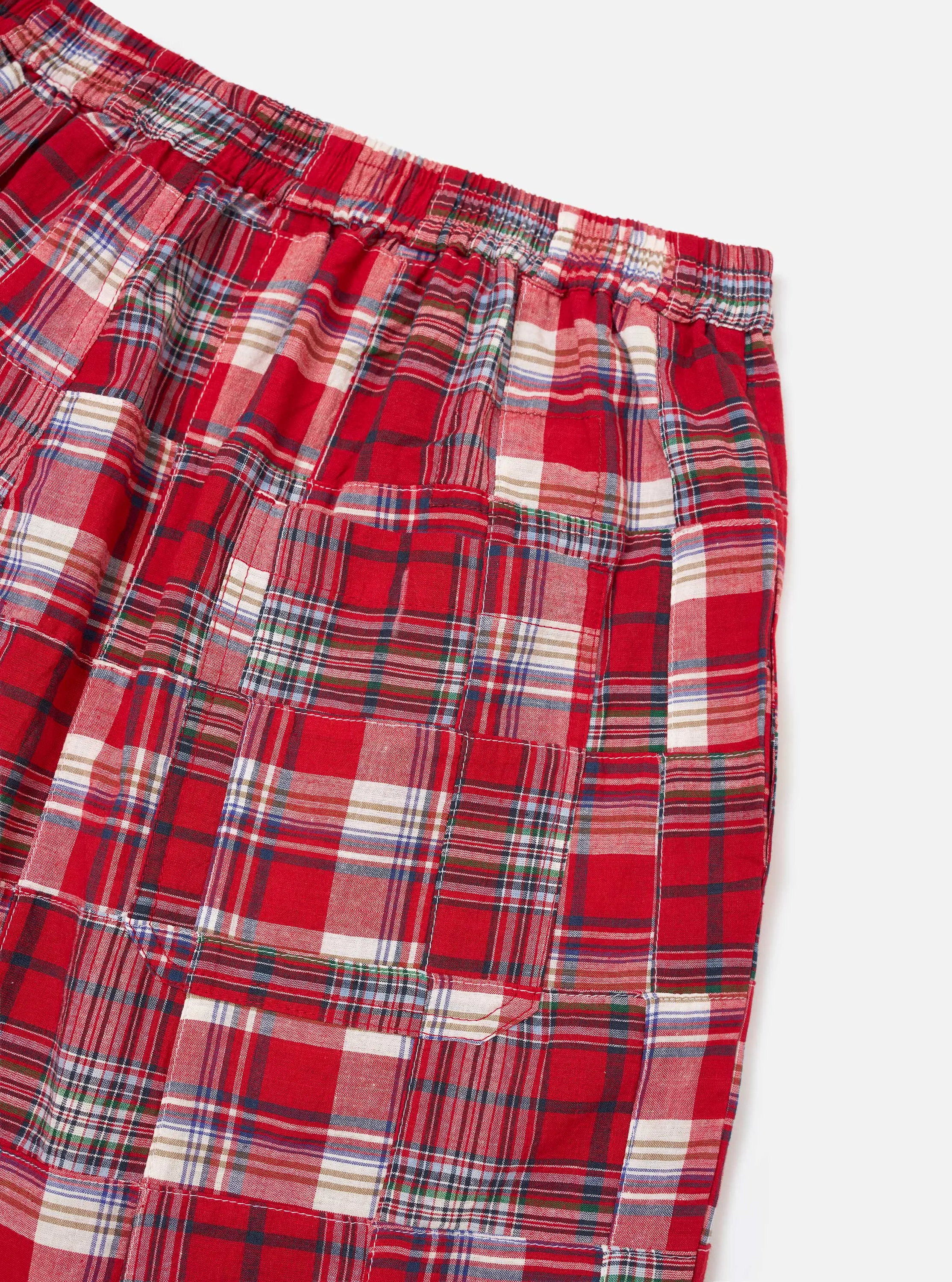 Red Patchwork Madras Pyjama Short sold by Universal Works product image thumbnail 4