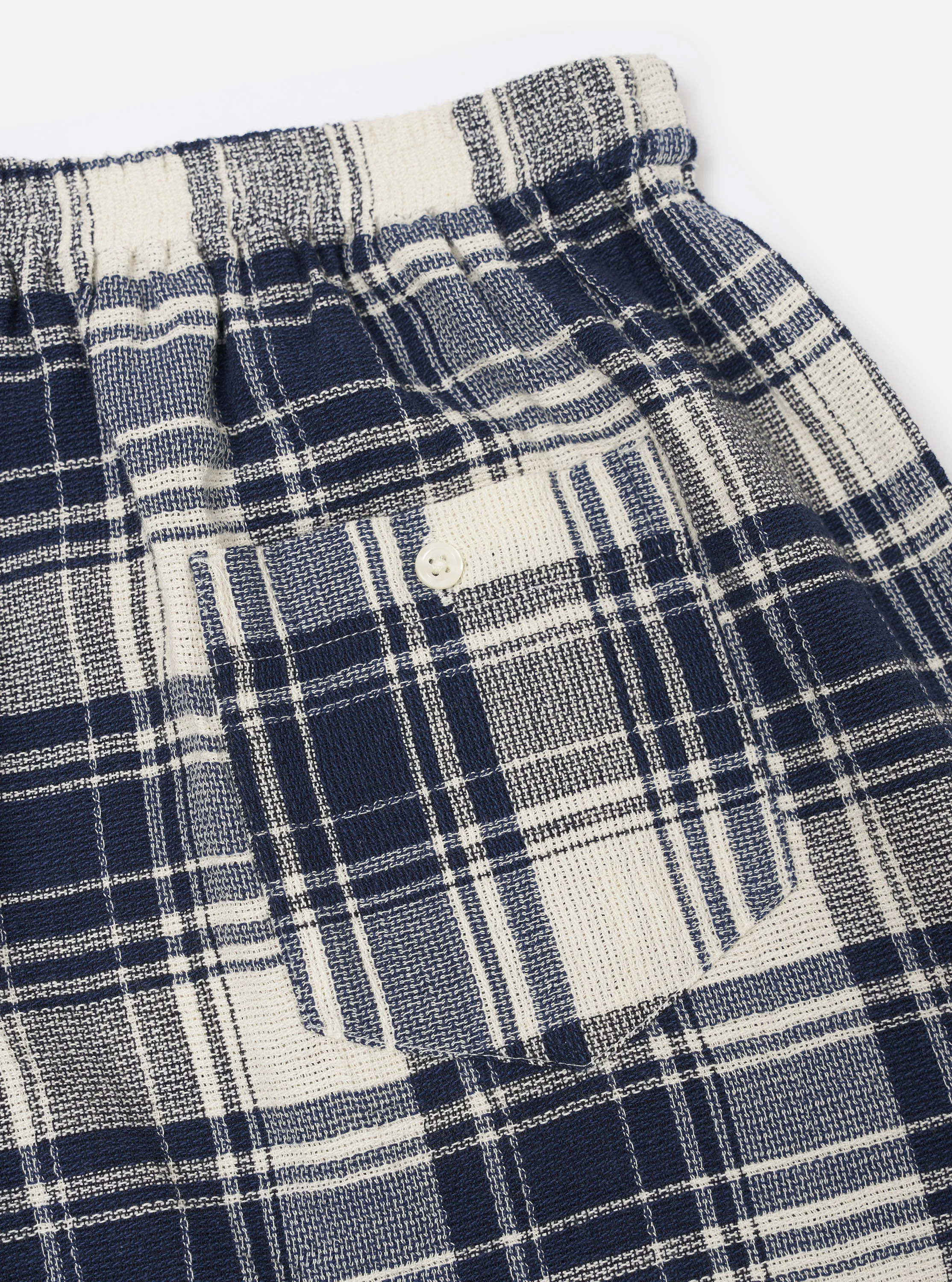 Navy Textured Plaid Boxer Short sold by Universal Works product image thumbnail 4