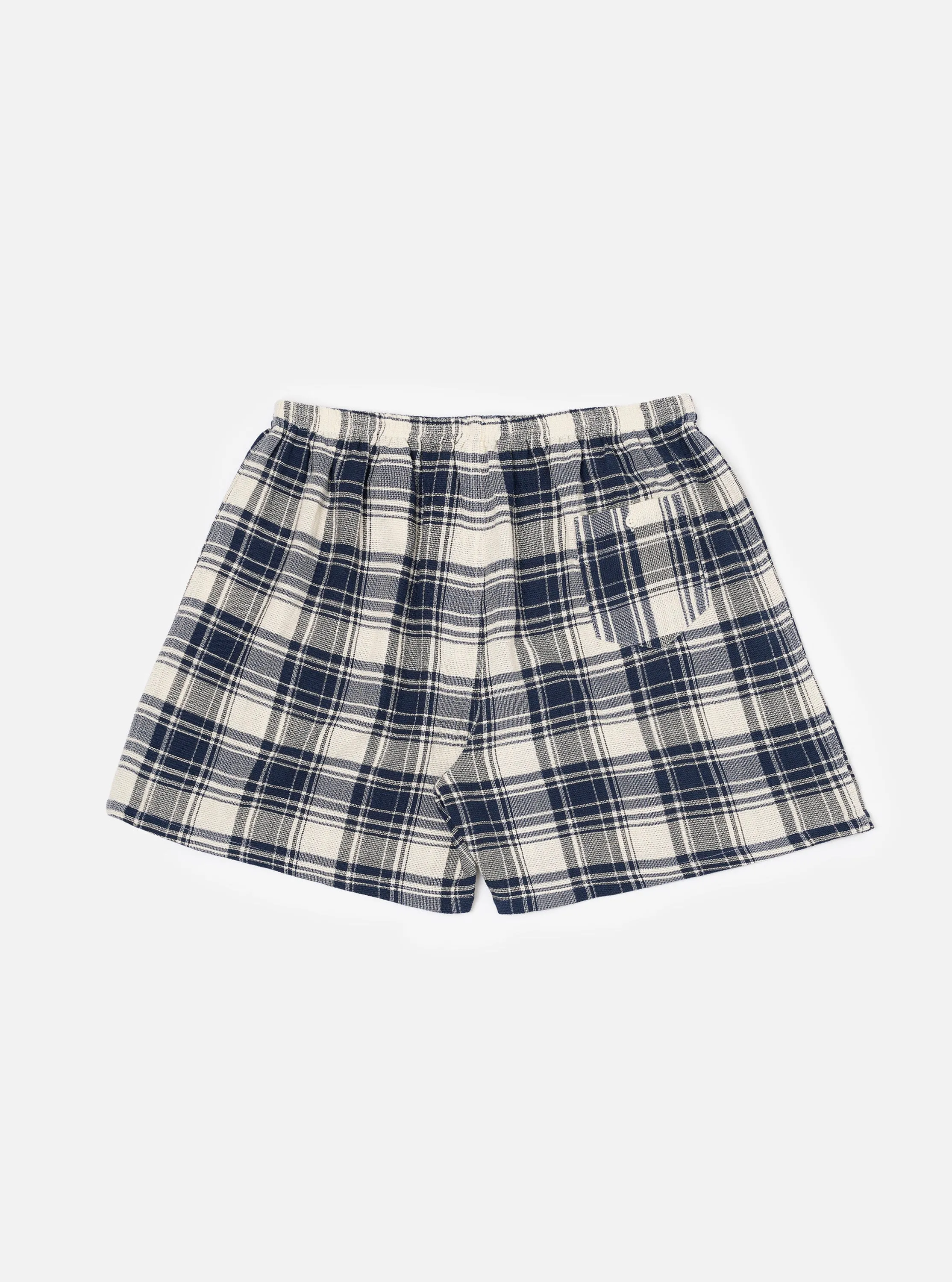 Navy Textured Plaid Boxer Short sold by Universal Works product image thumbnail 3