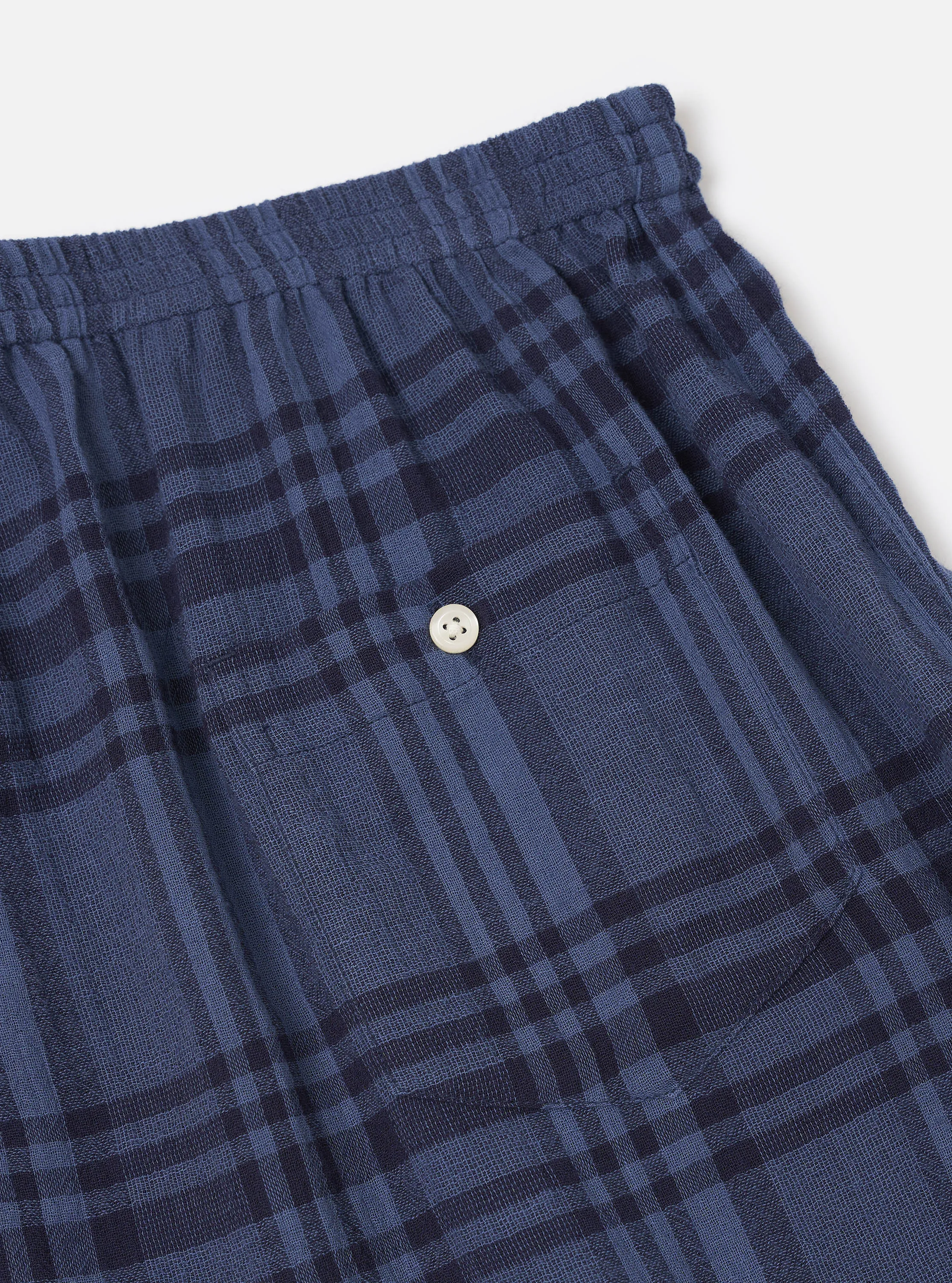 Navy O/D Crepe Check Boxer Short sold by Universal Works product image thumbnail 4
