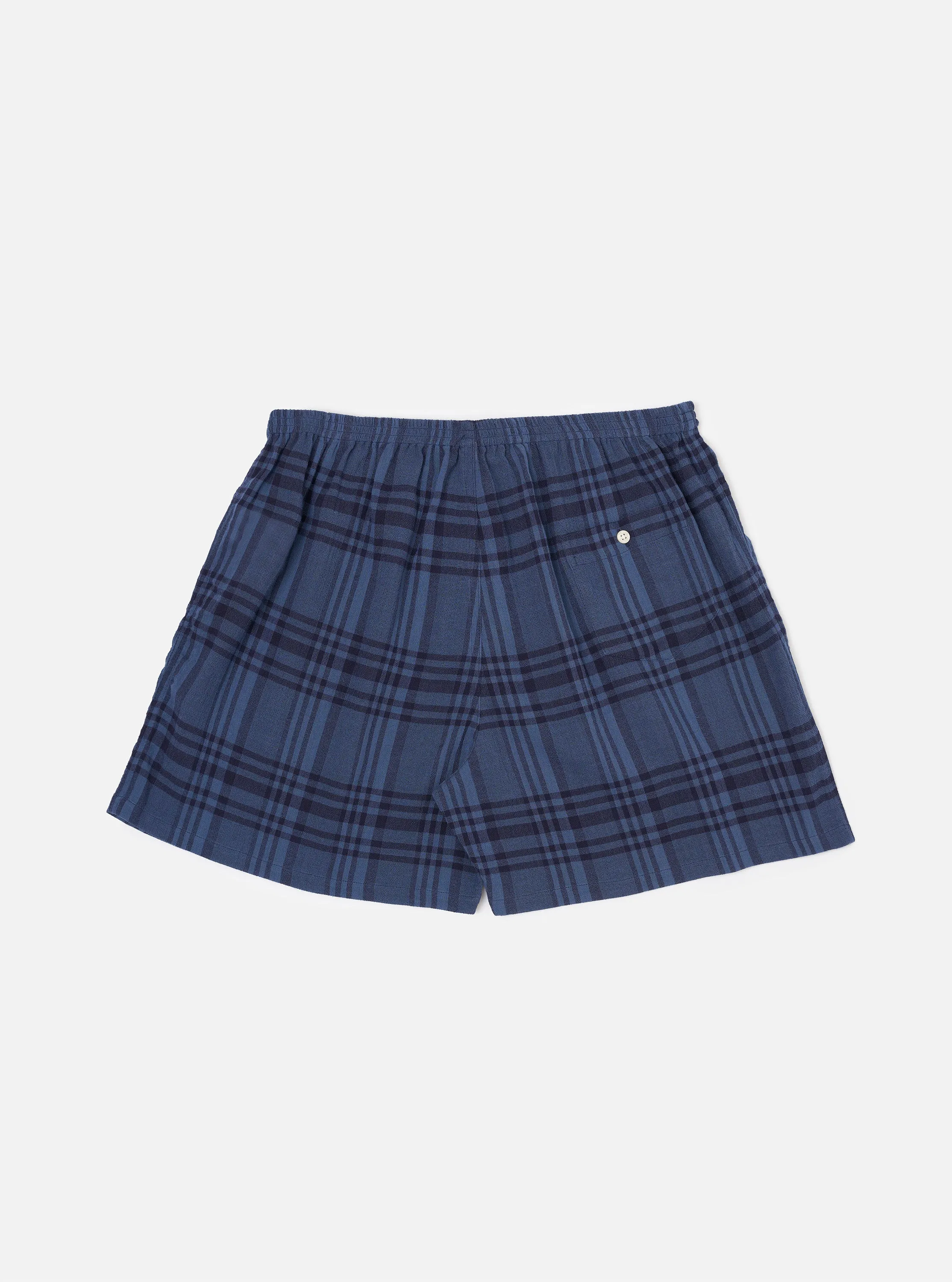 Navy O/D Crepe Check Boxer Short sold by Universal Works product image thumbnail 3