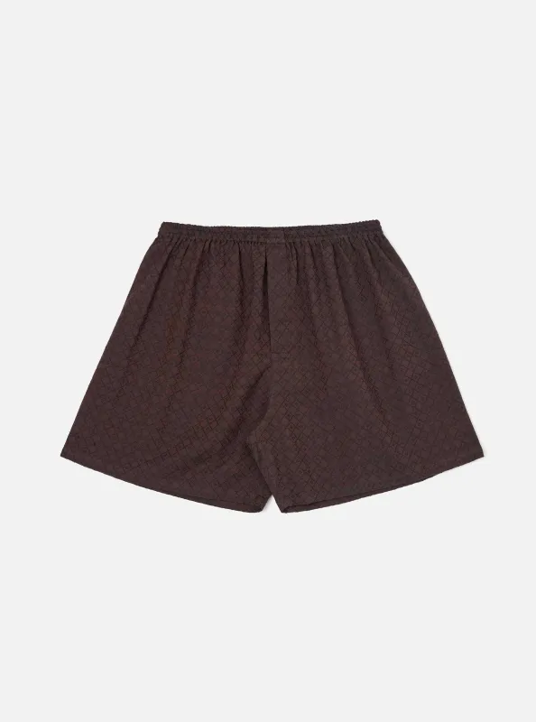 Brown Diamond Dobby Boxer Short made by Universal Works