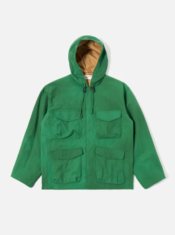 Green Recycled Splash Nylon Longsands Jacket made by Universal Works
