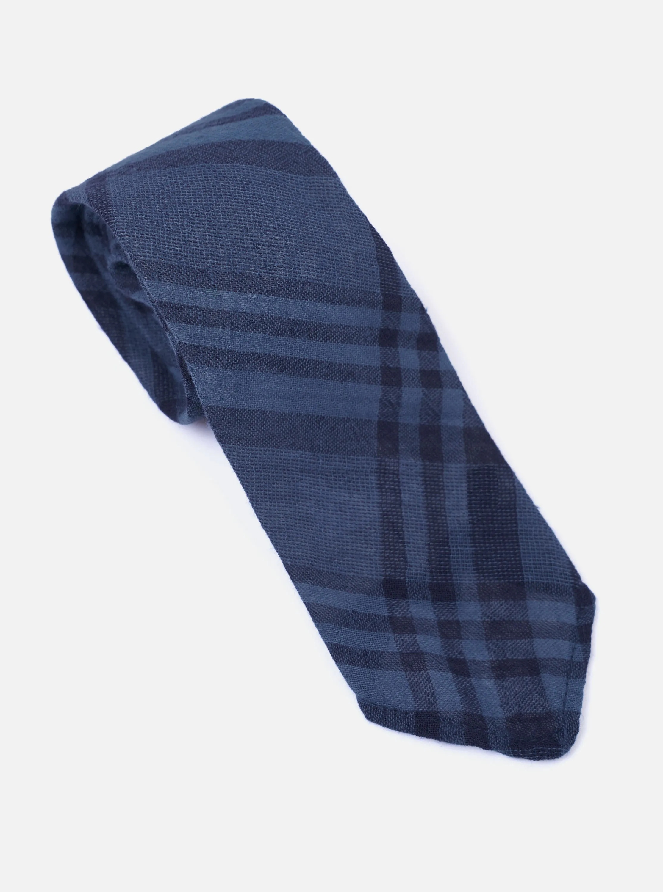 Navy O/D Crepe Check Tie sold by Universal Works product image thumbnail 2