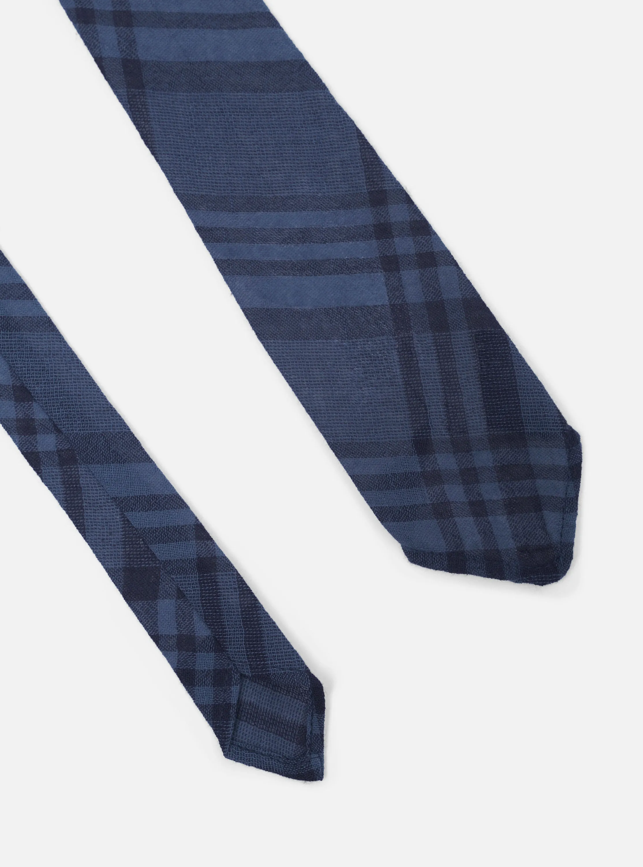 Navy O/D Crepe Check Tie sold by Universal Works product image thumbnail 3