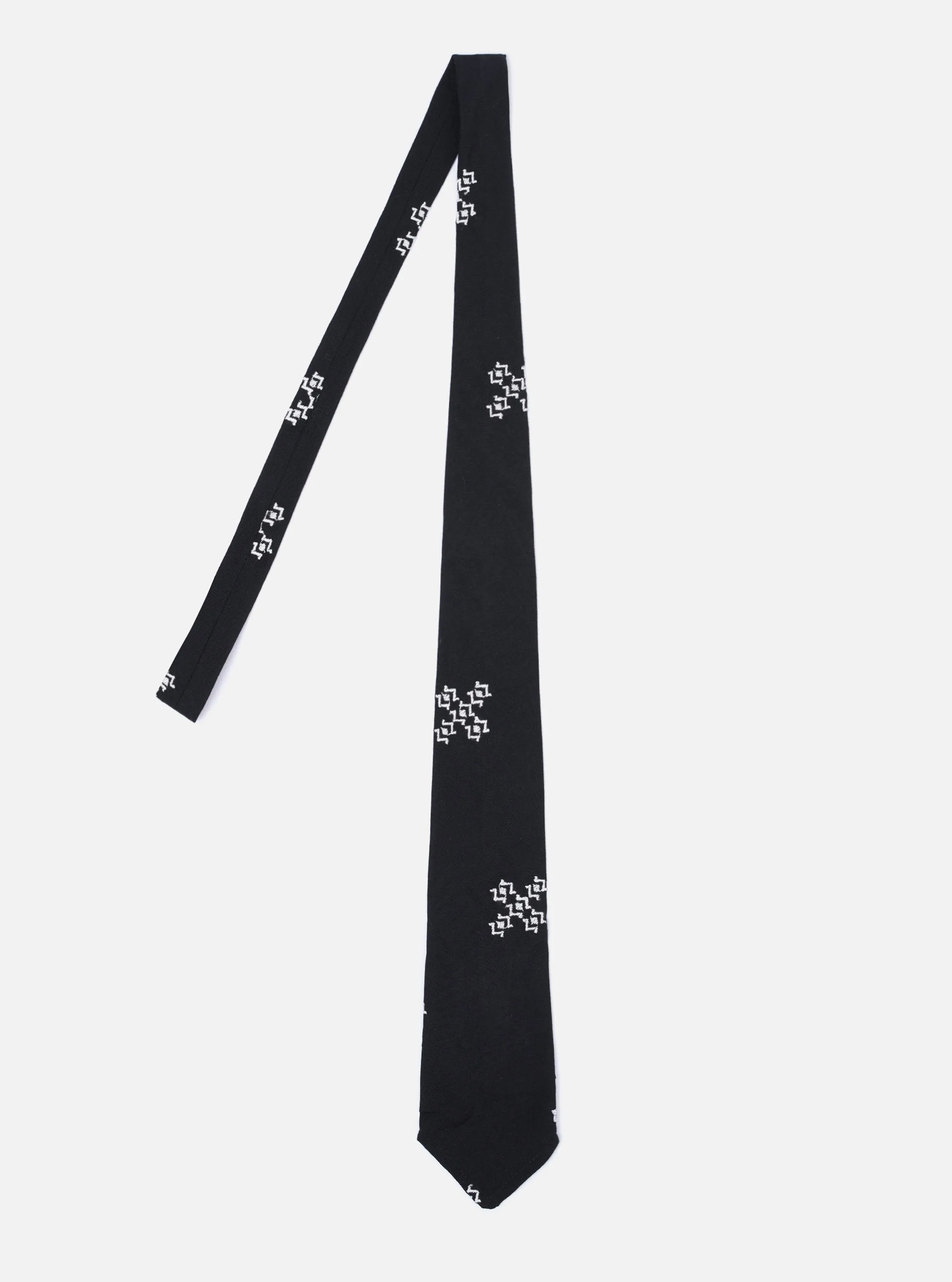Black Embroidered Diamond Tie sold by Universal Works