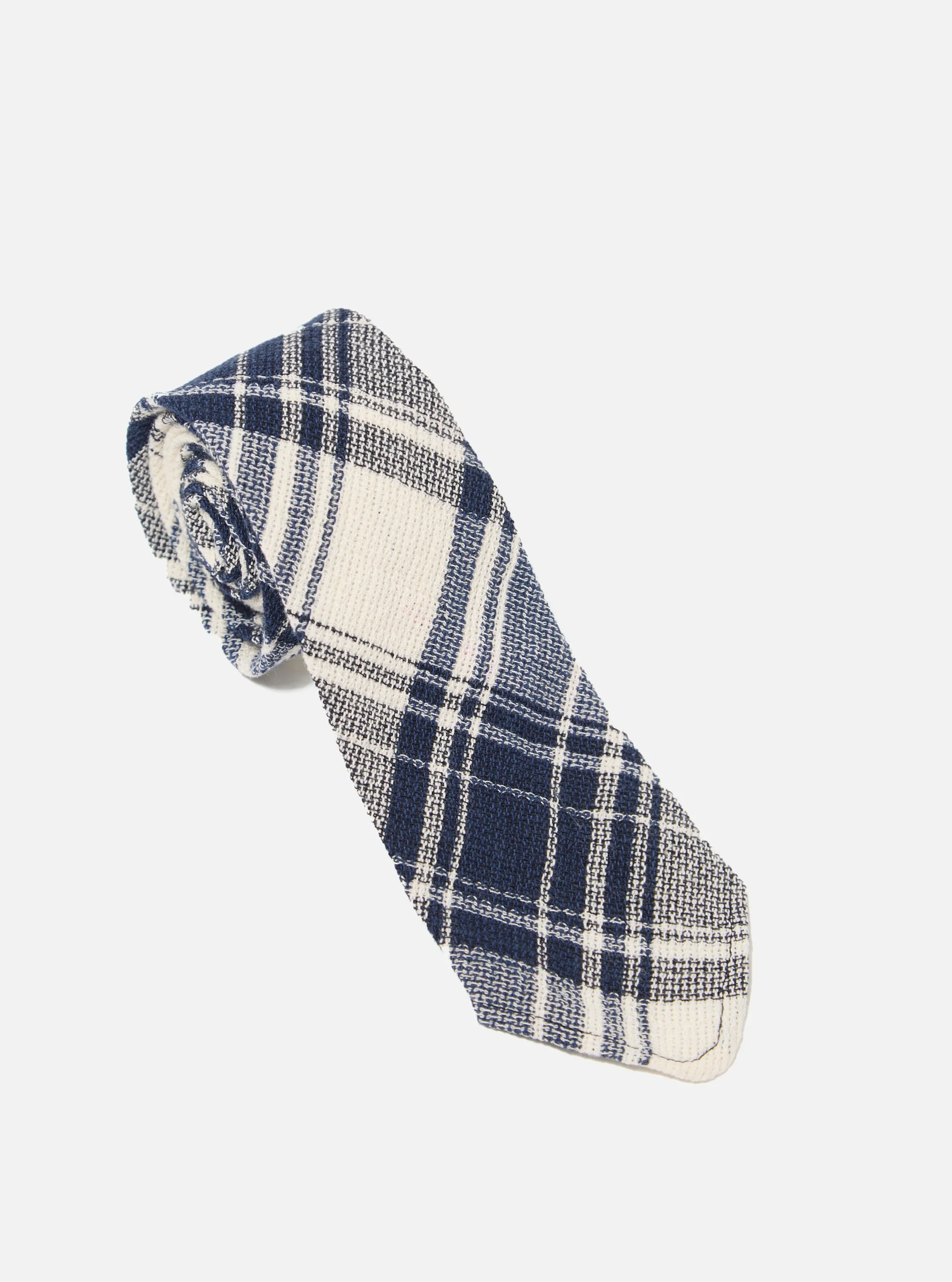 Navy Texture Plaid Tie sold by Universal Works product image thumbnail 3