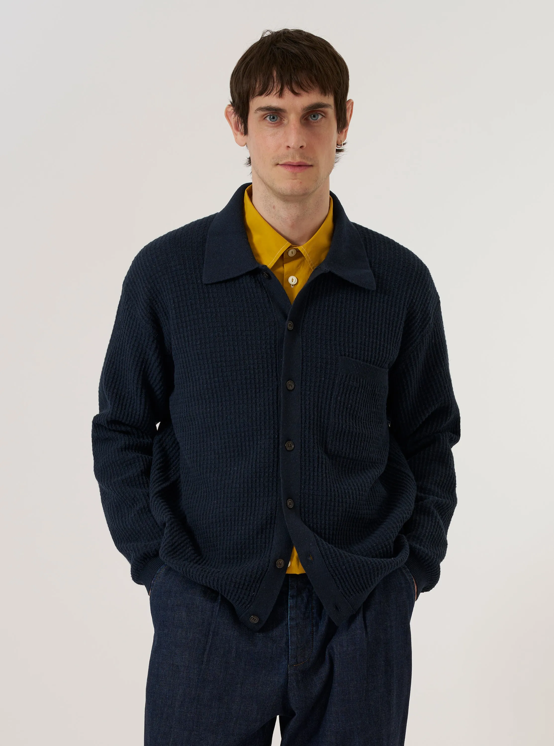 Navy Eco Cotton Knit Jacket sold by Universal Works product image thumbnail 2