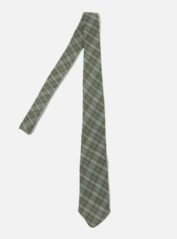 Green Picnic Plaid Tie made by Universal Works