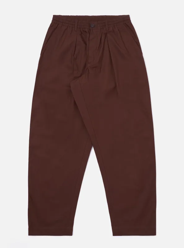Brown Peached Poplin Oxford Pant made by Universal Works