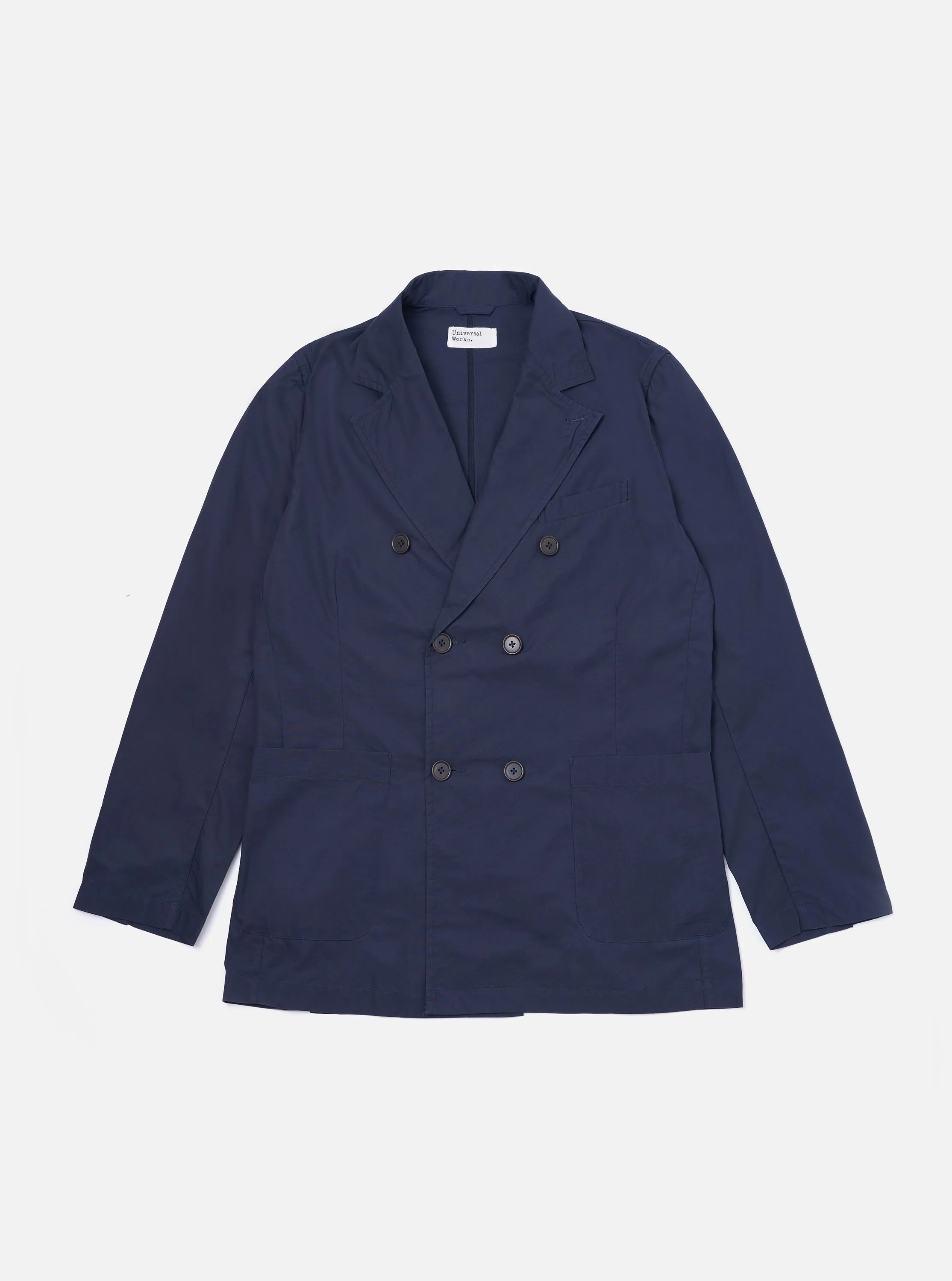 Navy Peached Poplin Manor Jacket sold by Universal Works