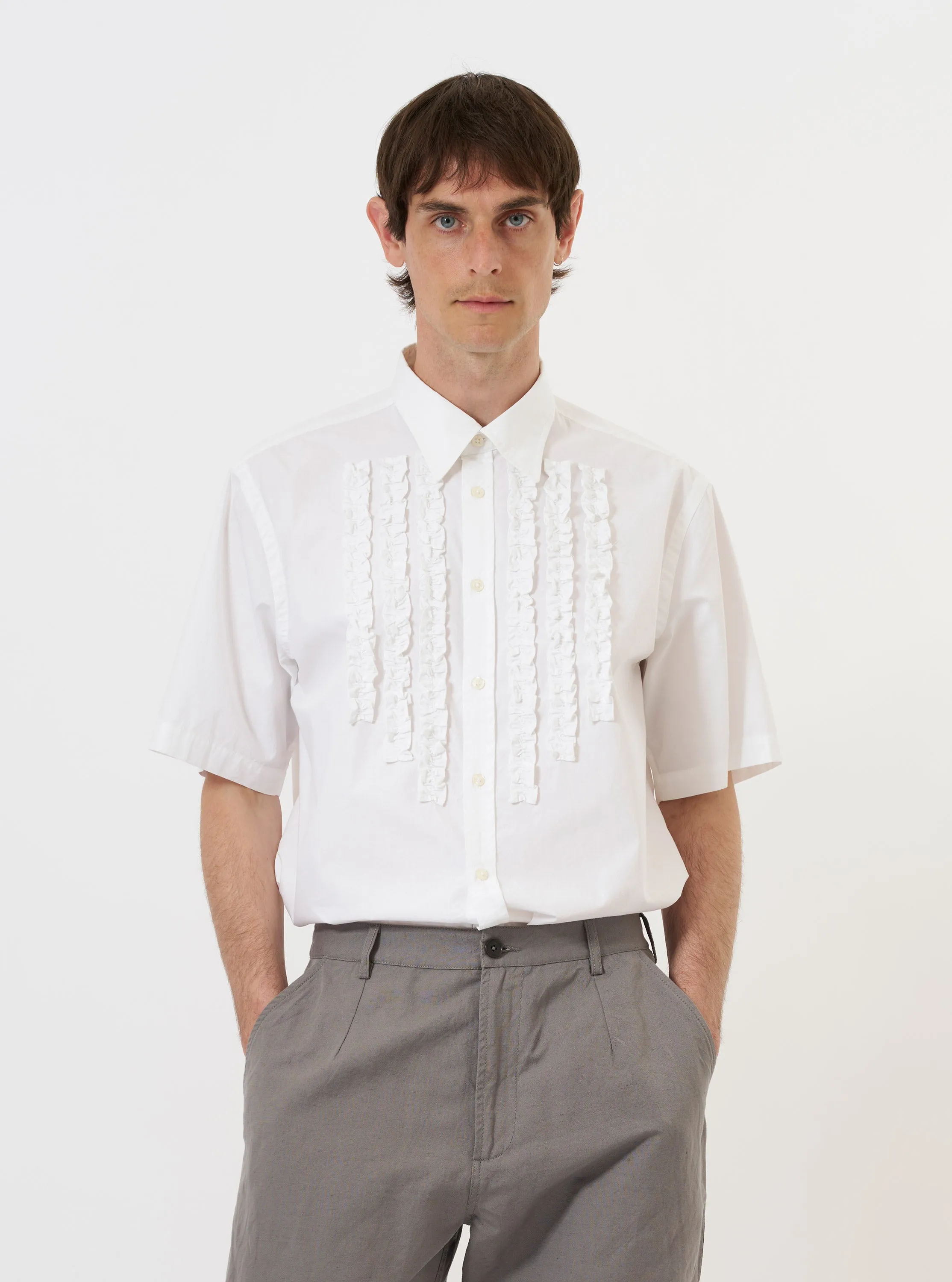 White Poplin Frill Shirt sold by Universal Works product image thumbnail 2