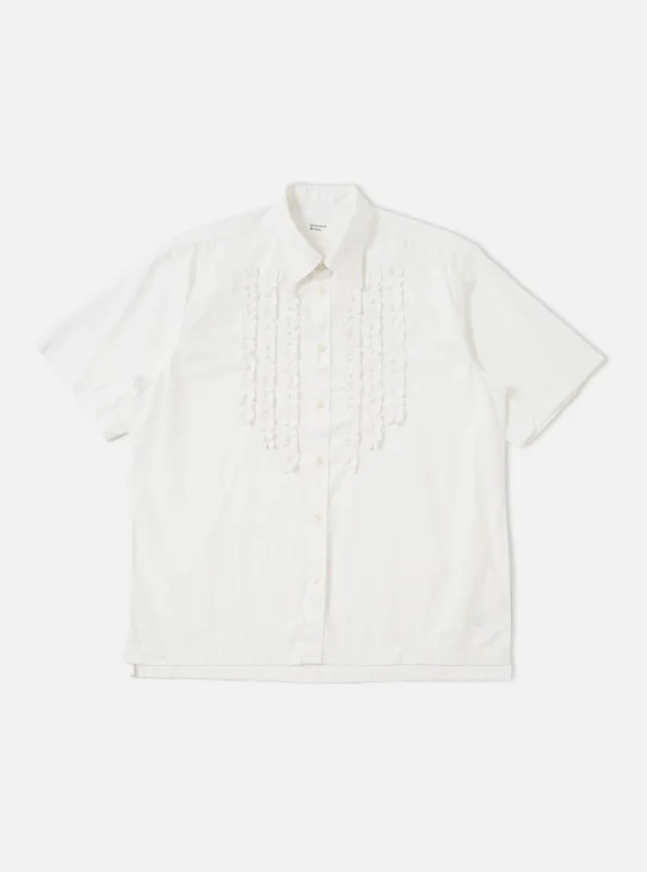 White Poplin Frill Shirt made by Universal Works