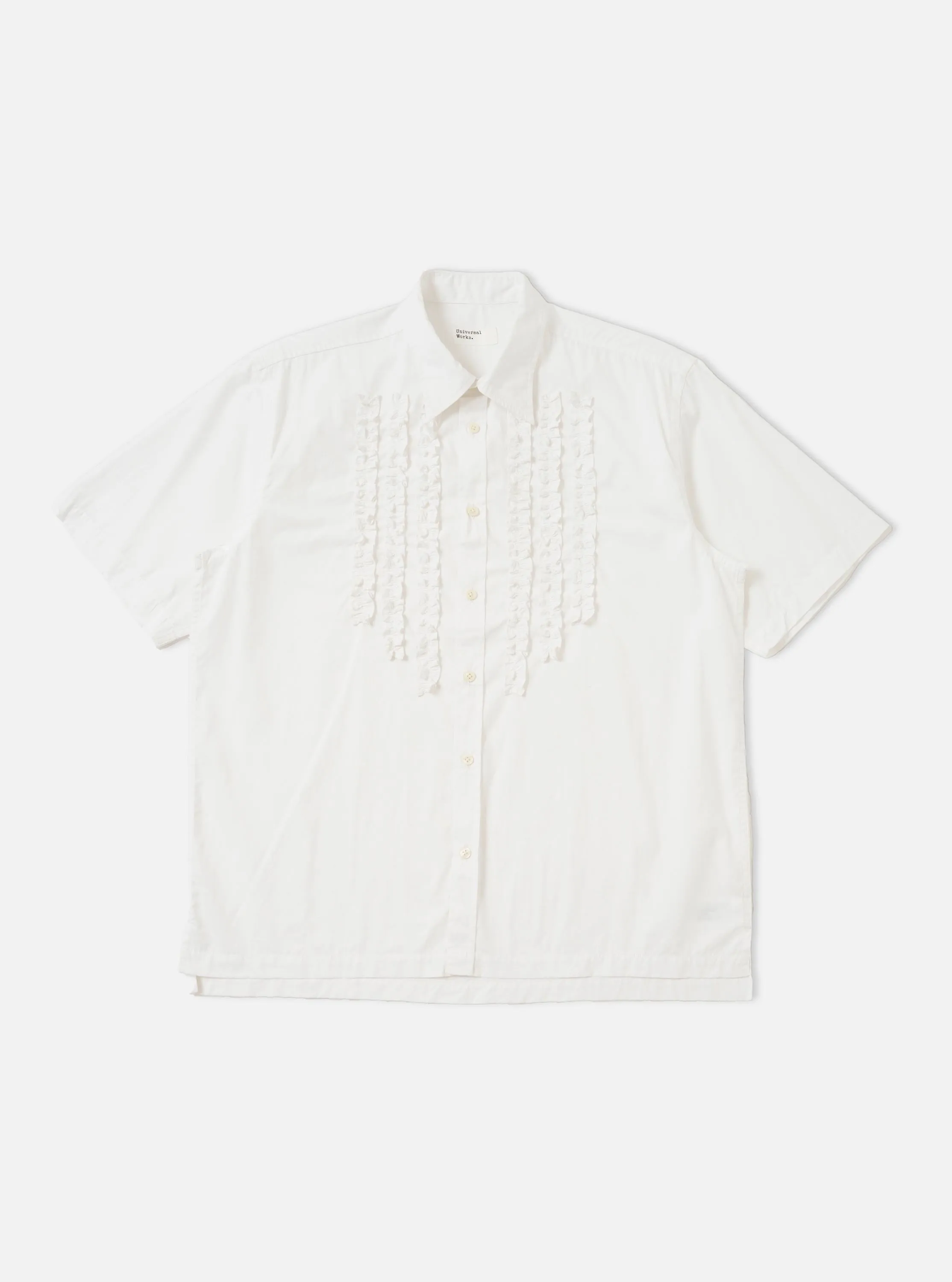 White Poplin Frill Shirt sold by Universal Works