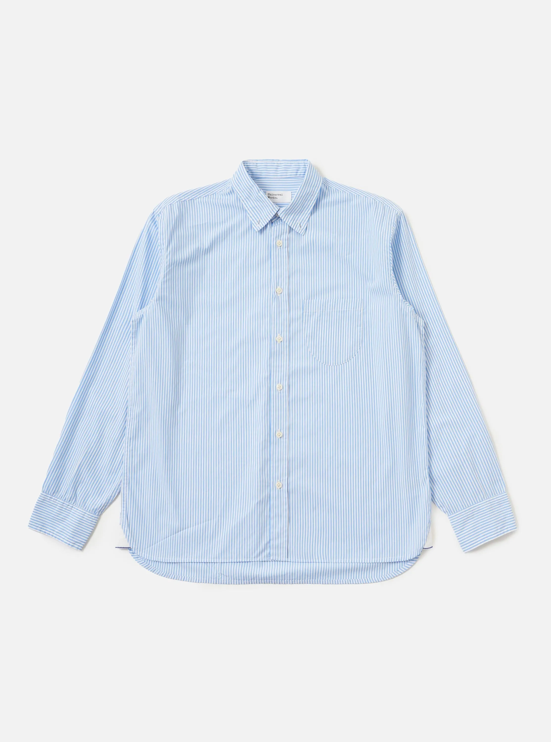 Sky/White Classic Nipon Stripe Lazy Day Shirt sold by Universal Works