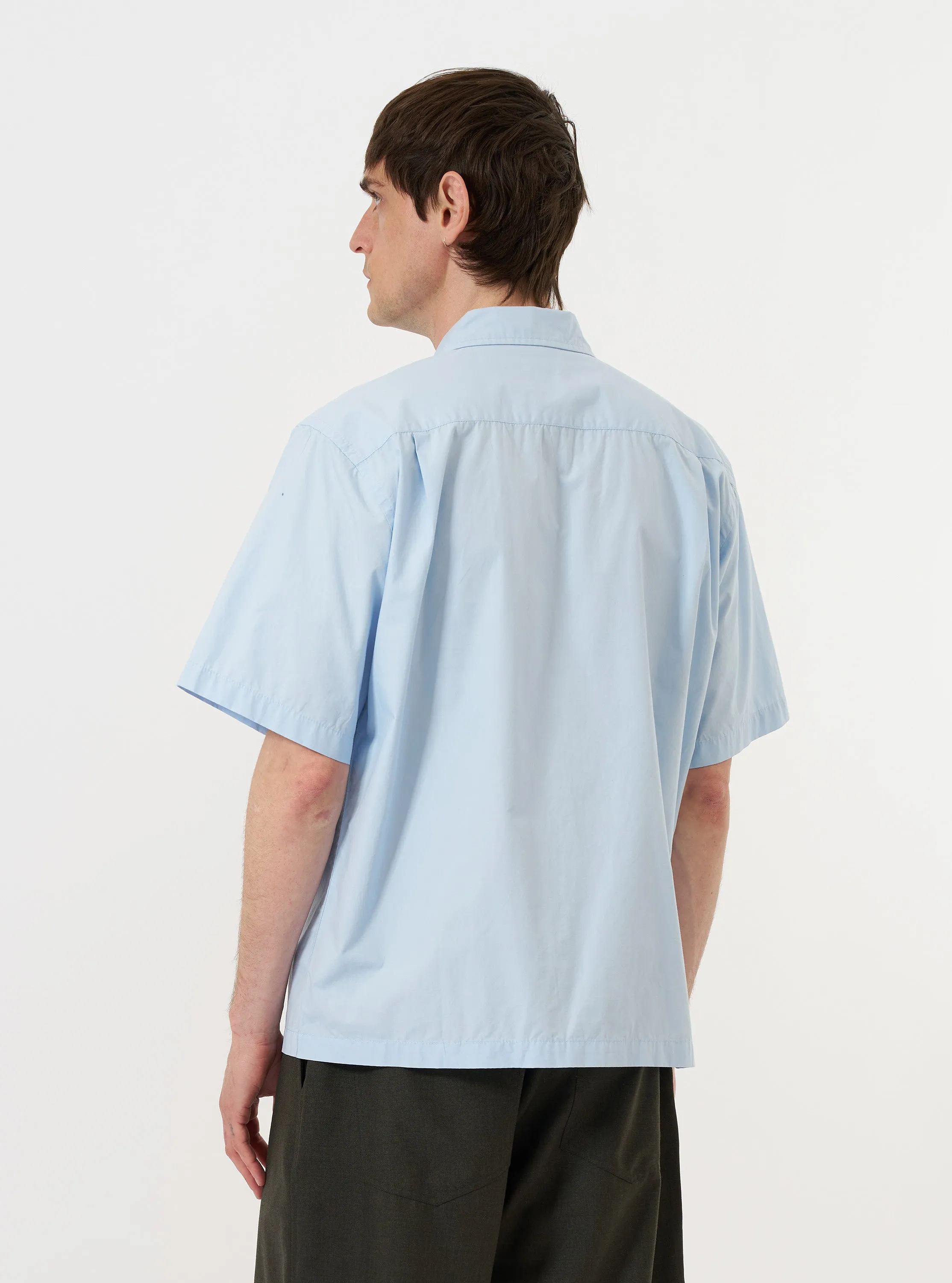 Sky Blue Paper Touch Cotton S/S Fatigue Shirt sold by Universal Works product image thumbnail 3