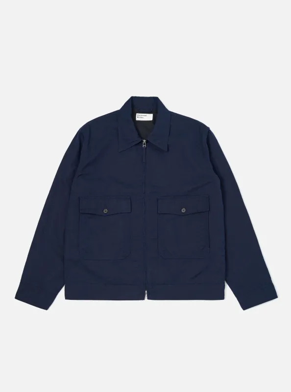 Navy Linen Slub Weave E130 Jacket made by Universal Works
