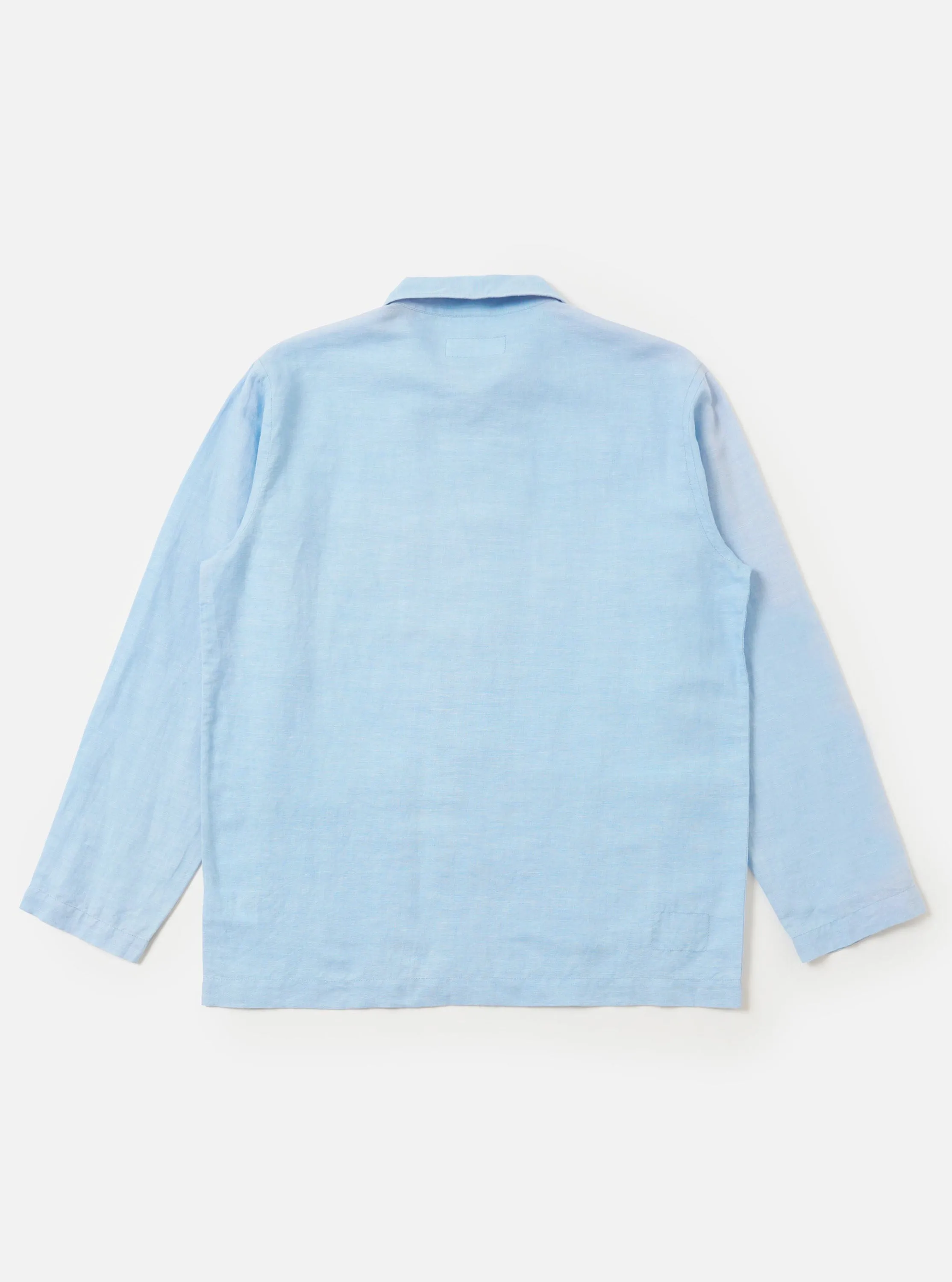 Pale Blue Linen Cotton Shirting Bakers Overshirt sold by Universal Works product image thumbnail 3