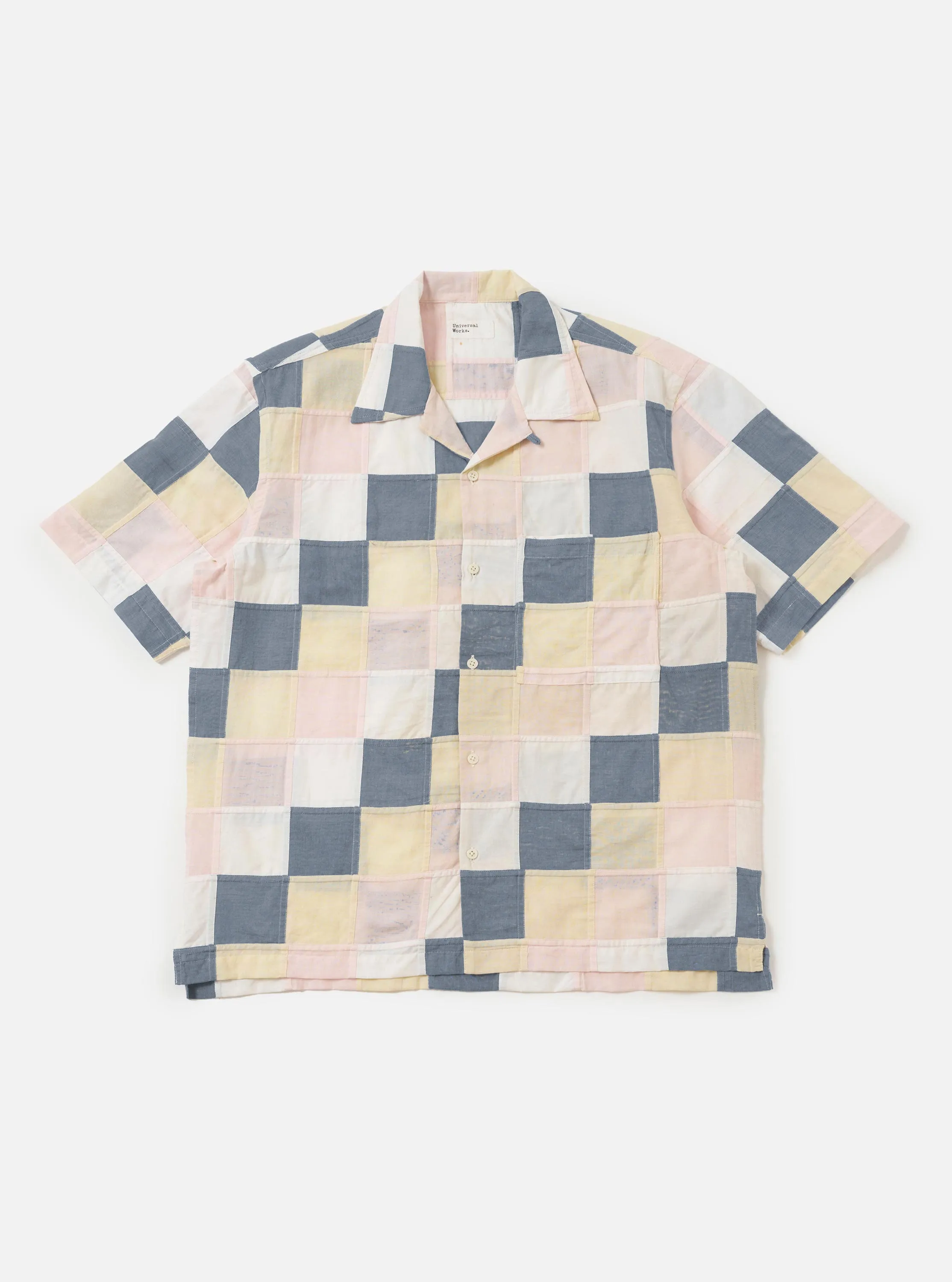 Pastel Check Patchwork Camp Shirt sold by Universal Works