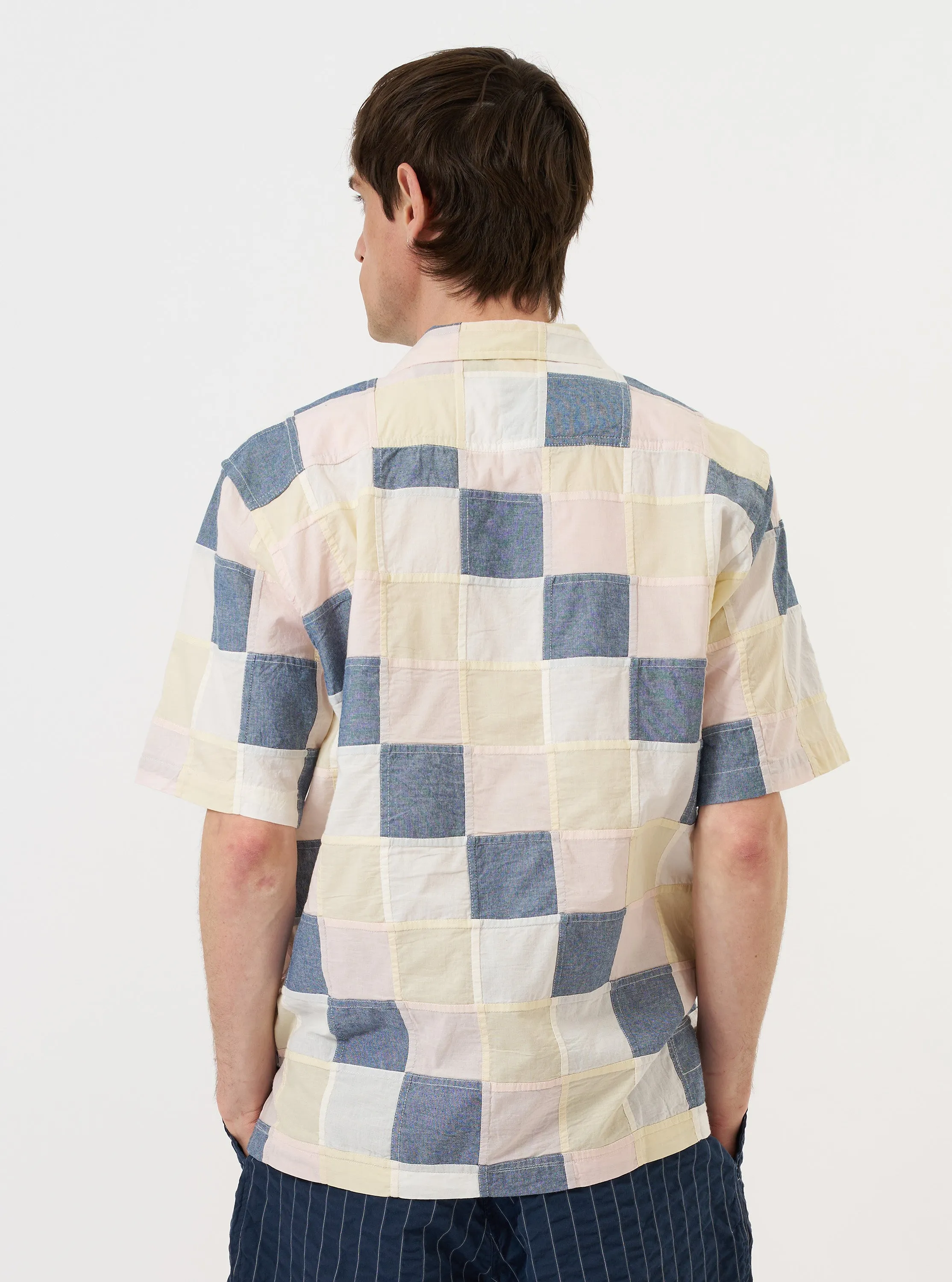 Pastel Check Patchwork Camp Shirt sold by Universal Works product image thumbnail 3