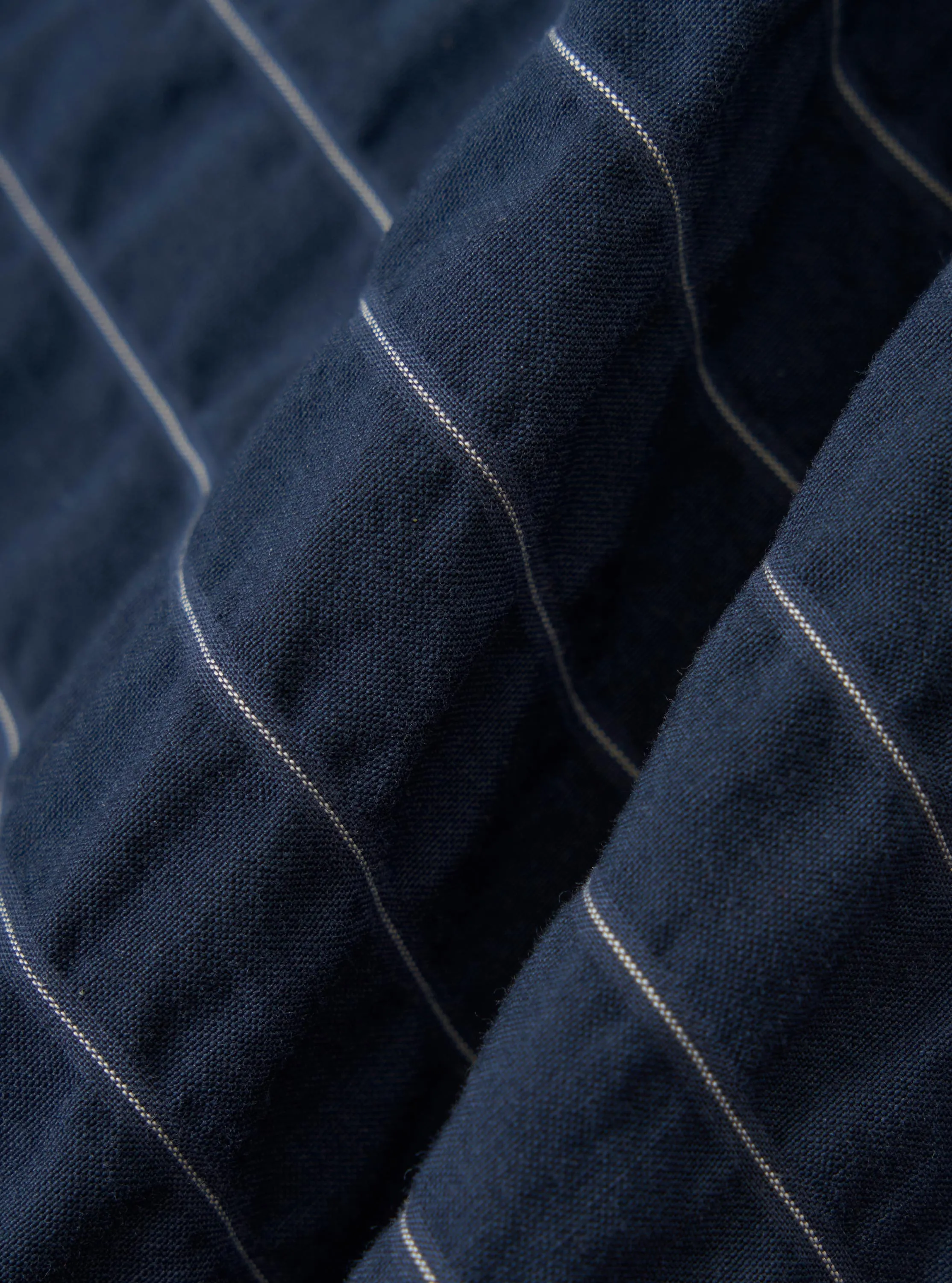 Navy Chester Stripe S/S Fatigue Shirt sold by Universal Works product image thumbnail 4