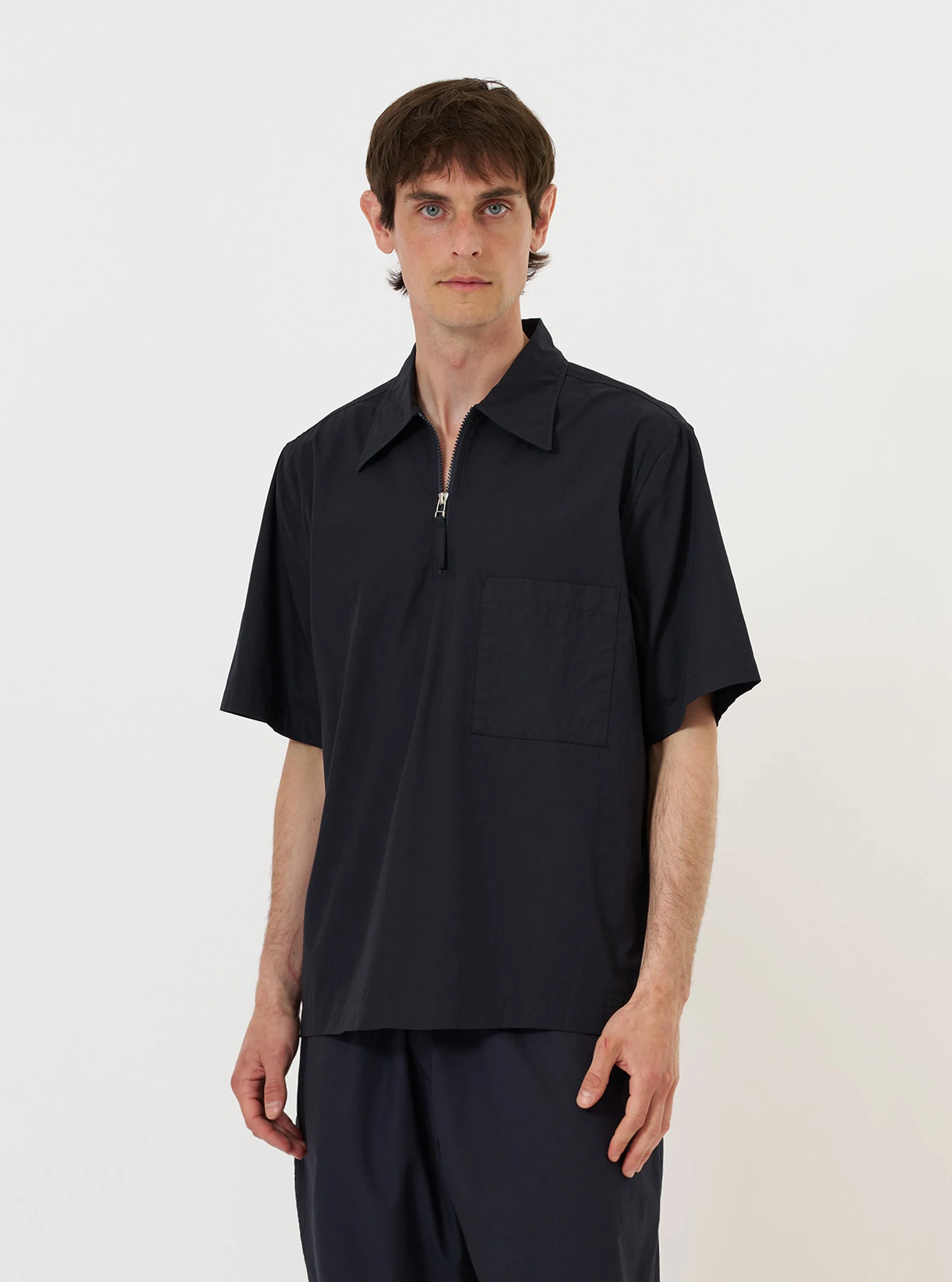 Navy Broadcloth Ewan Shirt sold by Universal Works product image thumbnail 2
