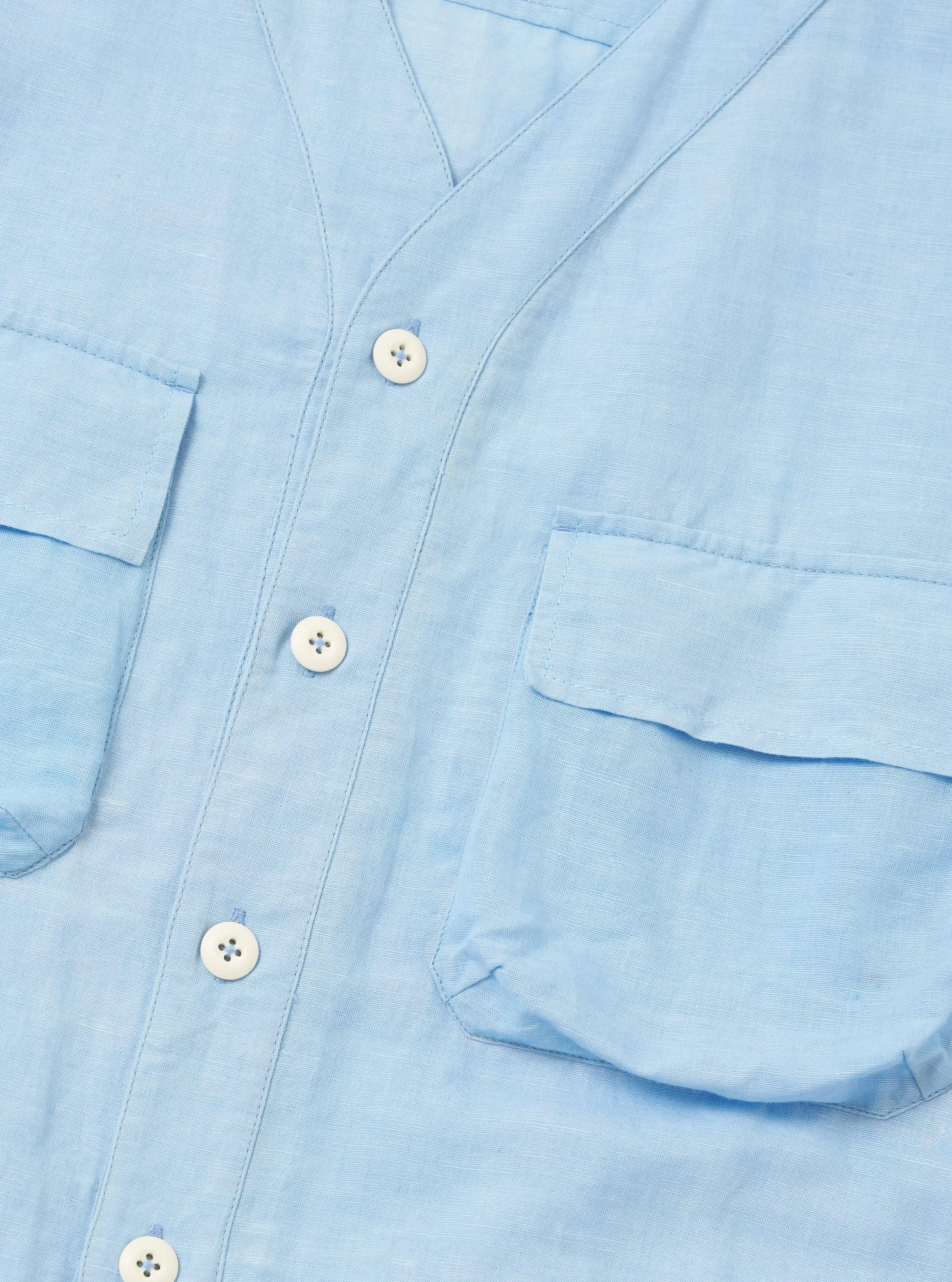 Pale Blue Linen Cotton Shirting Parachute Shirt sold by Universal Works product image thumbnail 4
